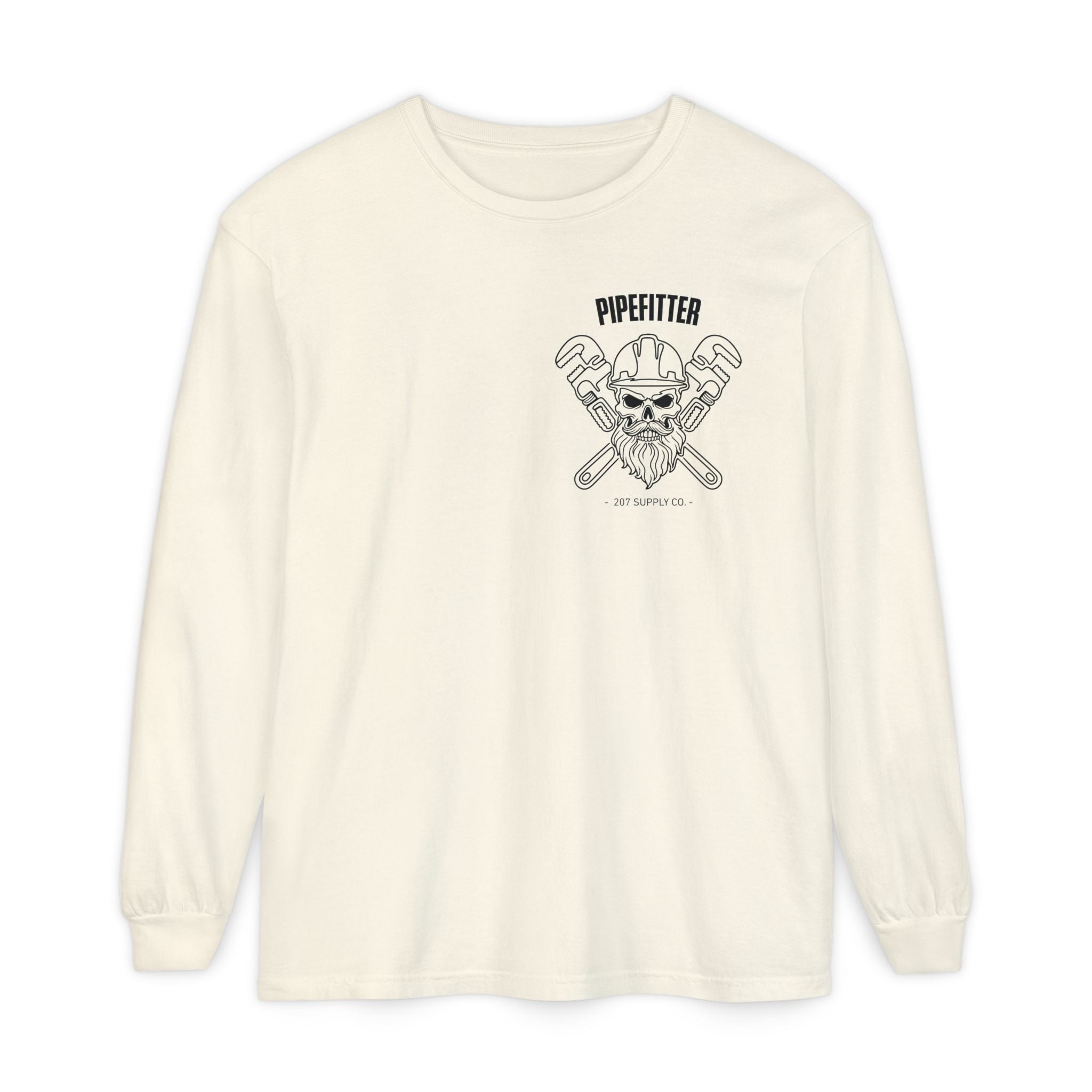 Pipefitter Skull Long Sleeve T-Shirt