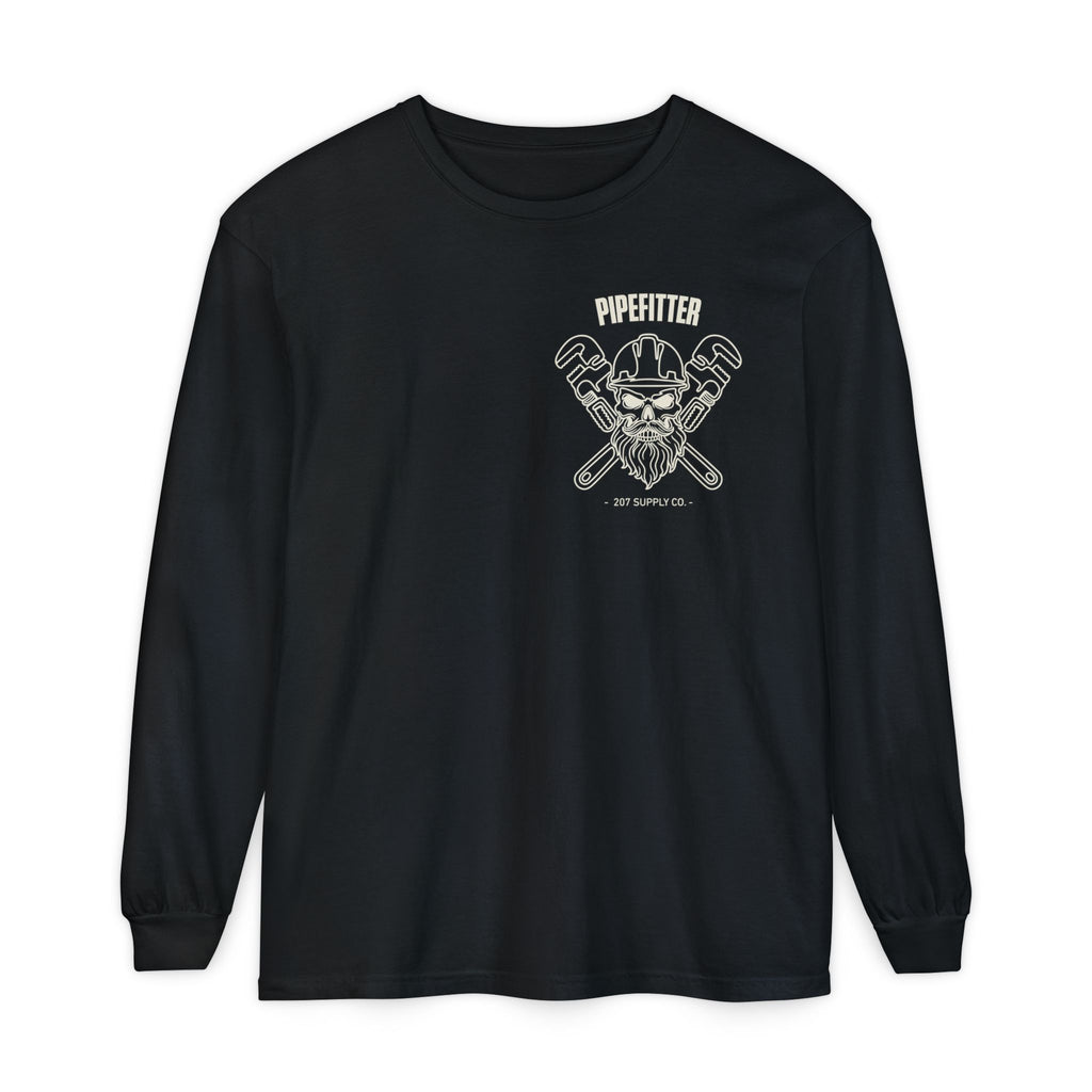 Pipefitter Skull Long Sleeve T-Shirt - Dark