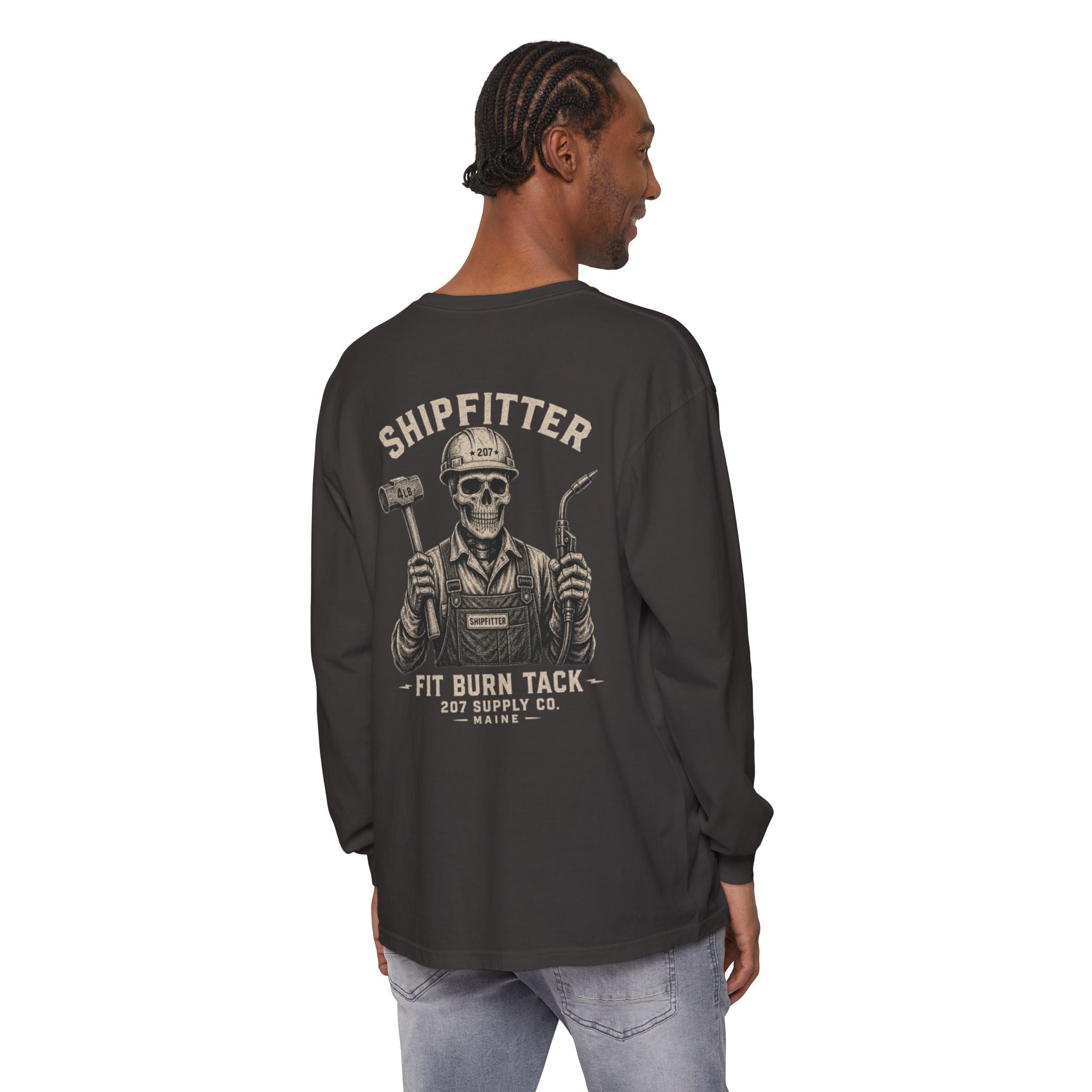 Premium Shipfitter Long Sleeve — Premium Shipfitter Skull