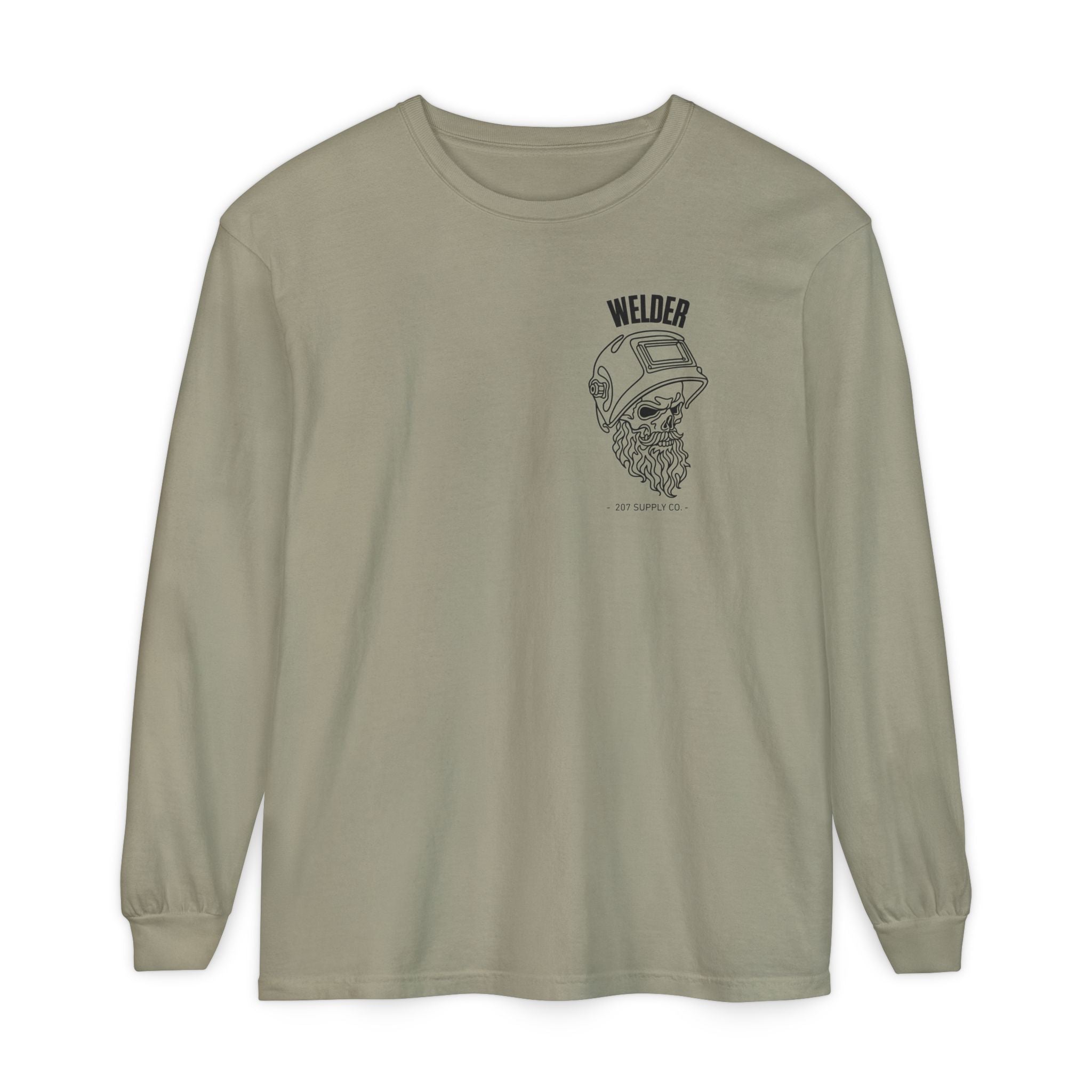 Welder Skull Long Sleeve Tee — Sandstone