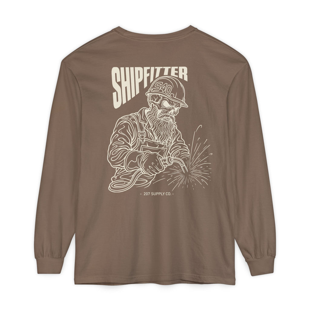 Shipfitter Bearded Skull Long Sleeve - Dark