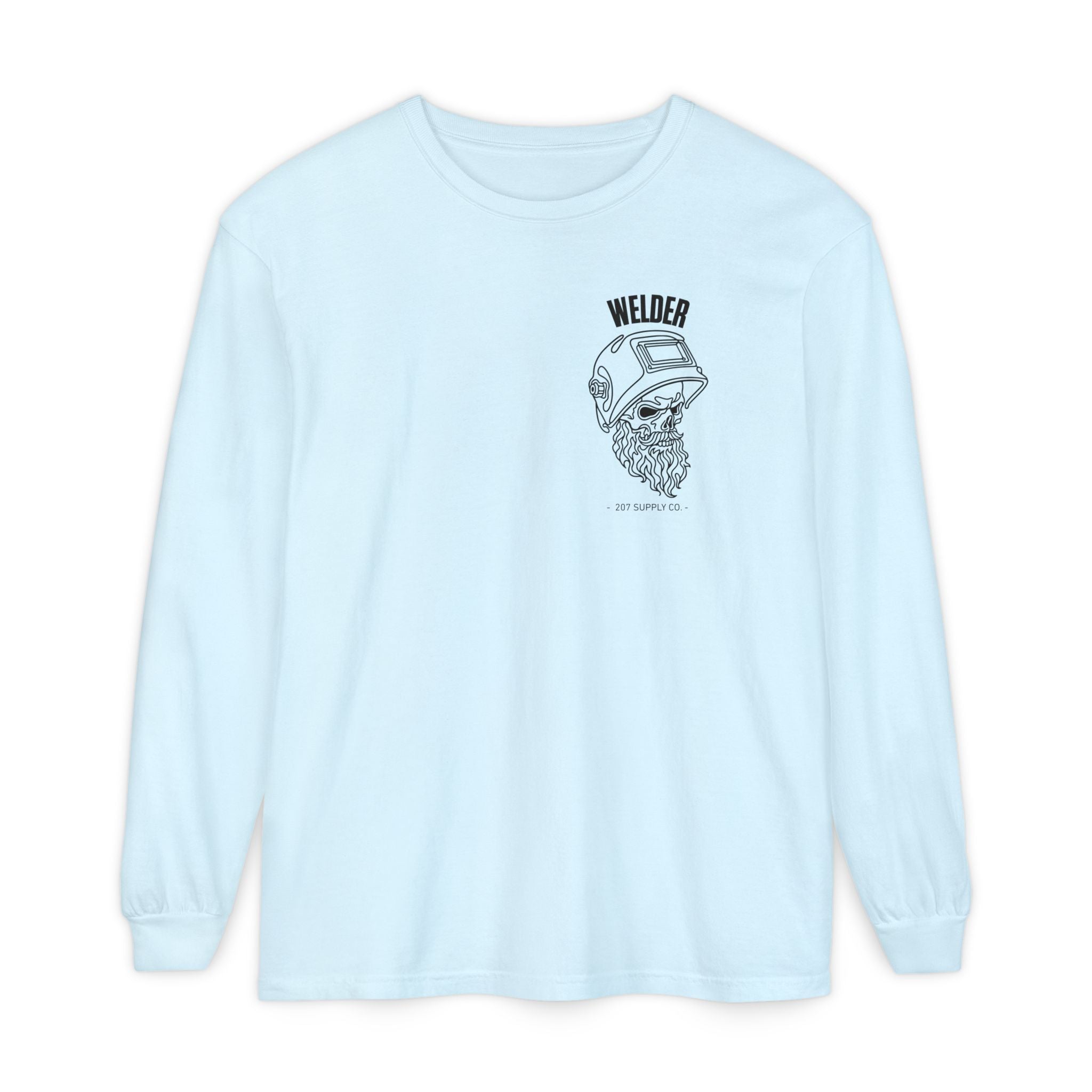 Welder Skull Long Sleeve Tee — Chambray