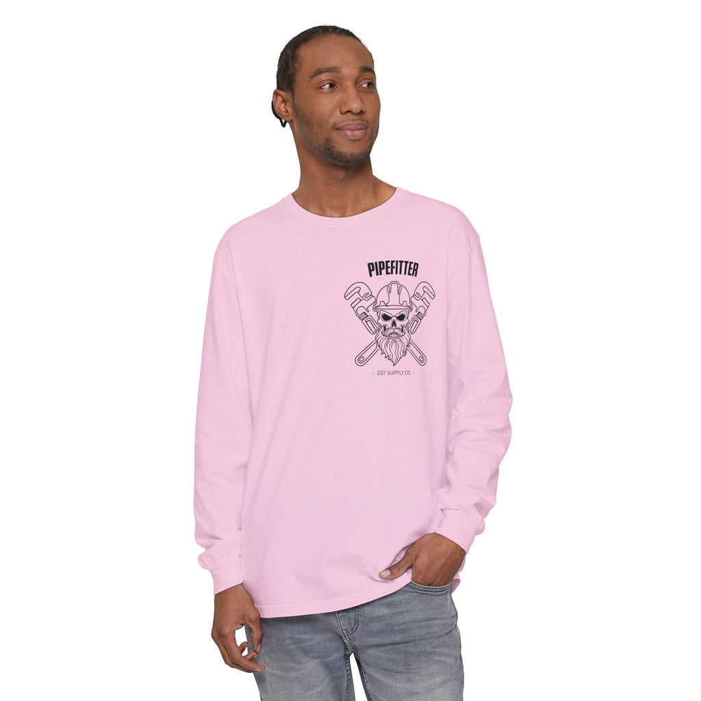 Pipefitter Skull Long Sleeve T-Shirt