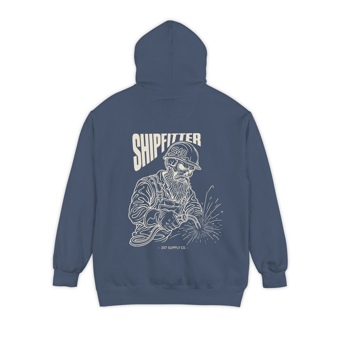 Shipfitter Bearded Skull Hoodie - Dark