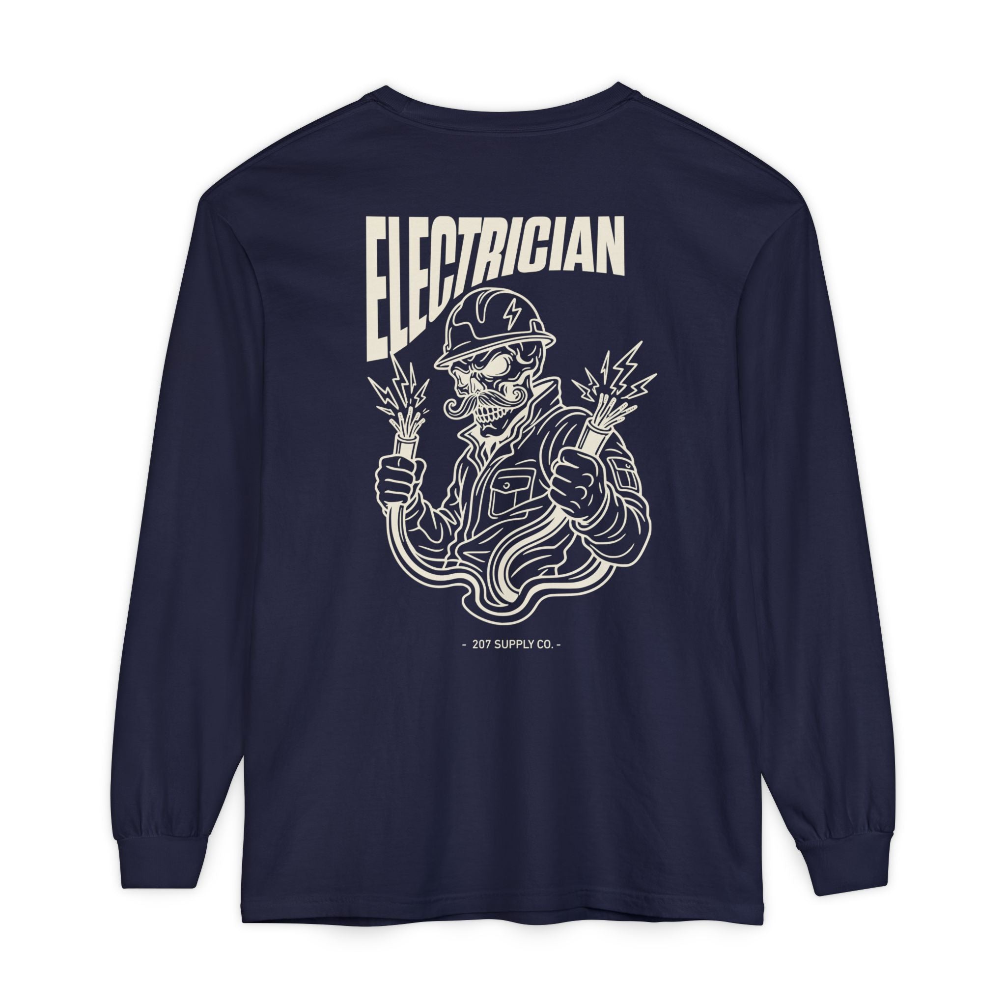 Electrician Skull Long Sleeve Tee - Dark
