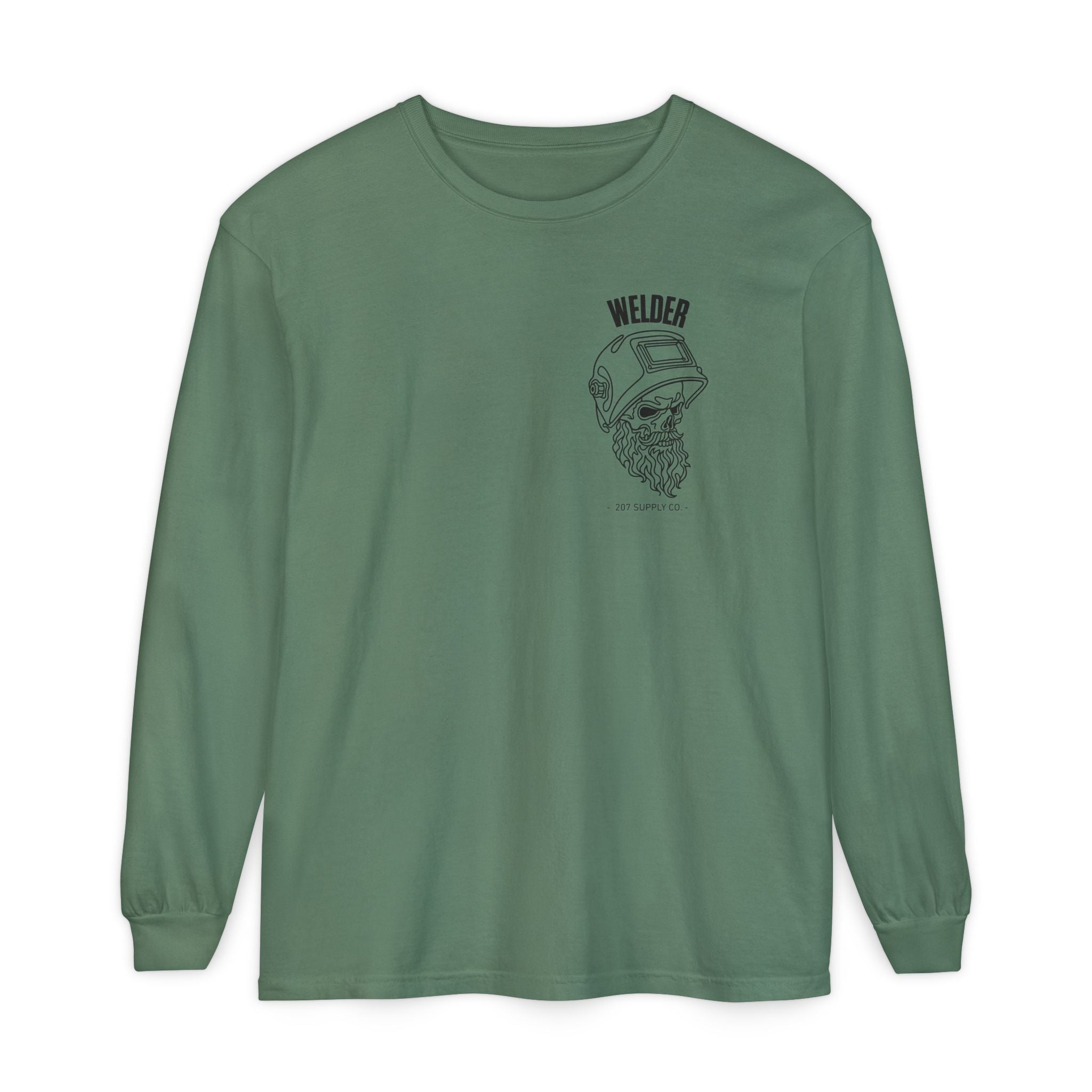 Welder Skull Long Sleeve Tee — Light Green