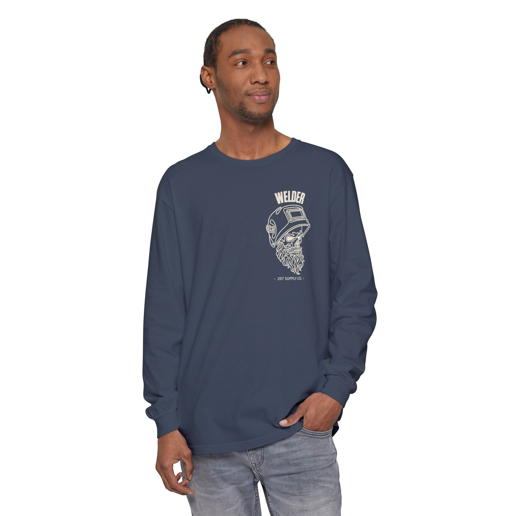 Welder Skull Long Sleeve Tee - Dark