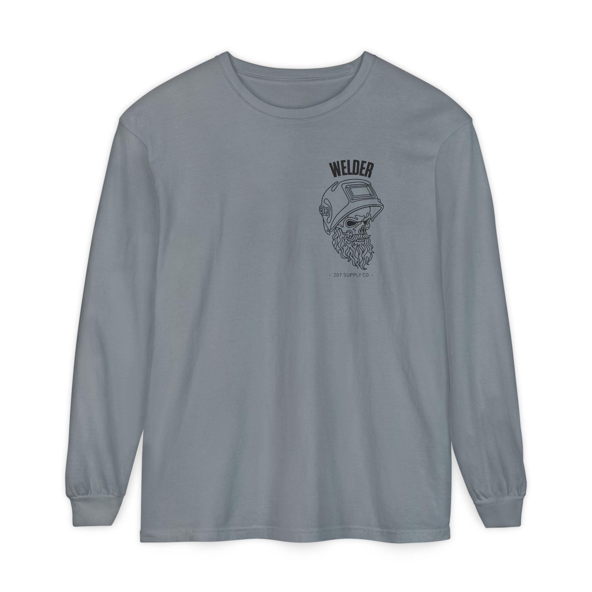 Welder Skull Long Sleeve Tee — Granite