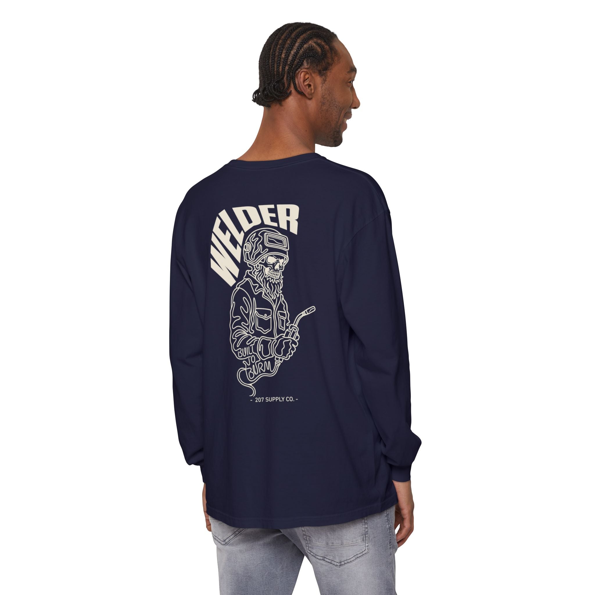 Welder Skull Long Sleeve Tee - Dark