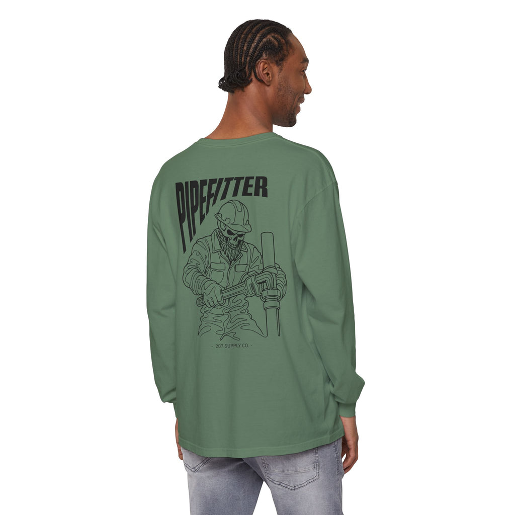 Pipefitter Skull Long Sleeve T-Shirt