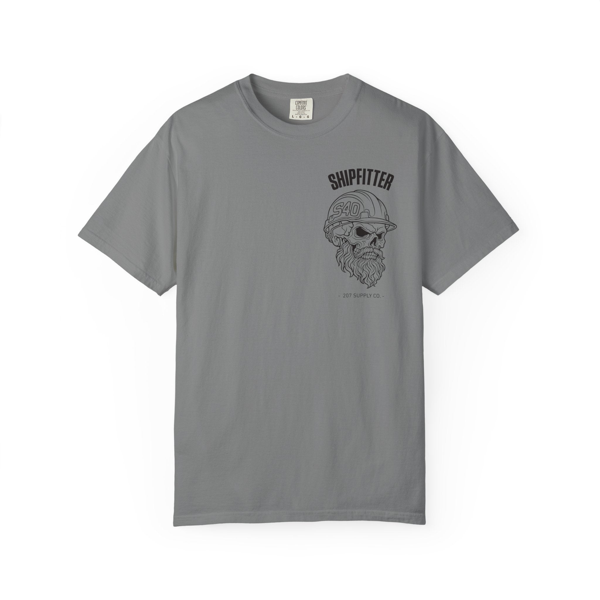 Shipfitter Bearded Skull Tee — Grey