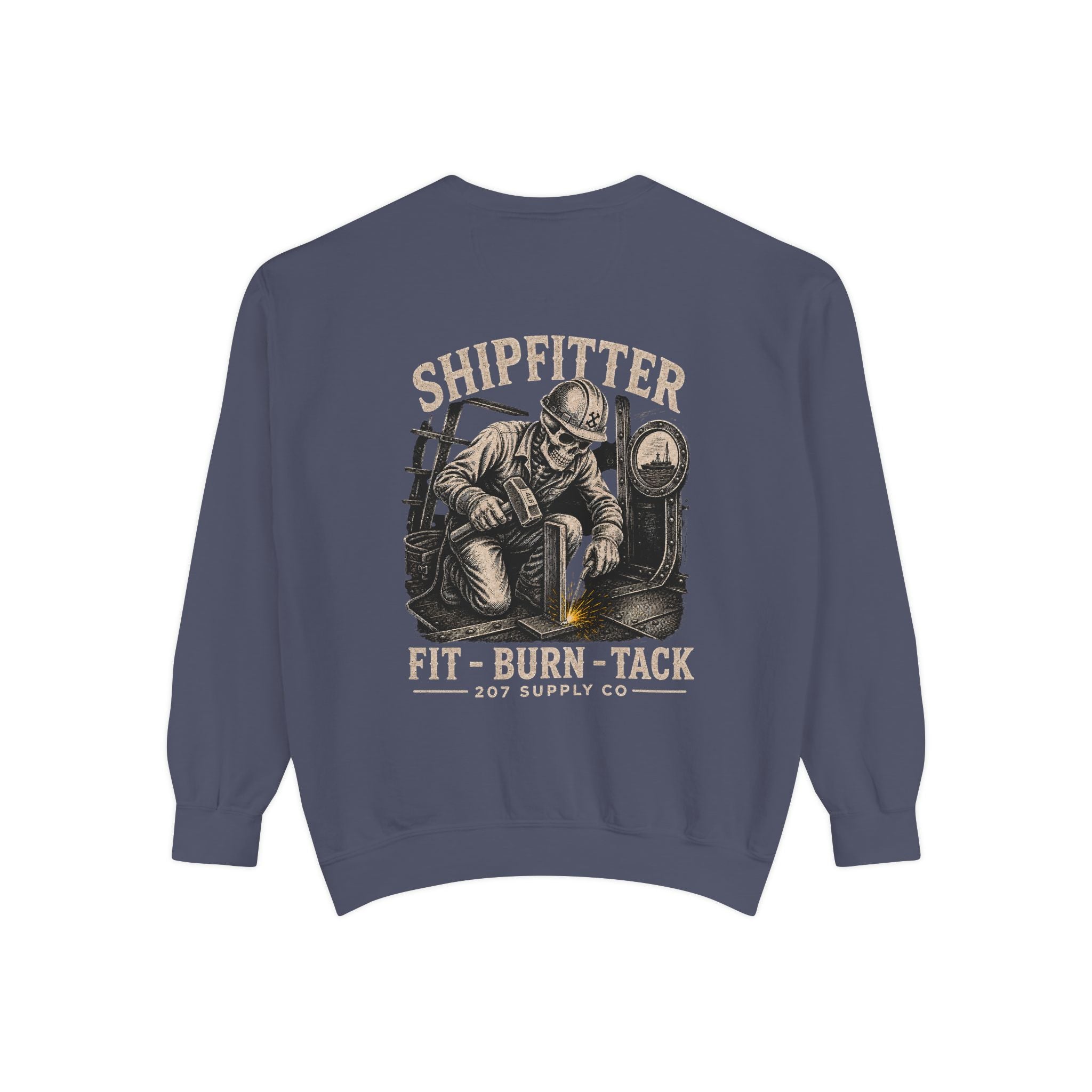 Premium Shipfitter Crewneck — Heavyweight Garment-Dyed