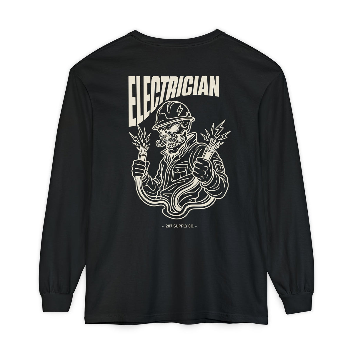 Electrician Skull Long Sleeve Tee - Dark