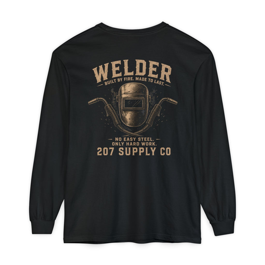 Premium Welder Long Sleeve T‑Shirt — "Welder 207 Supply Co" Vintage Workwear