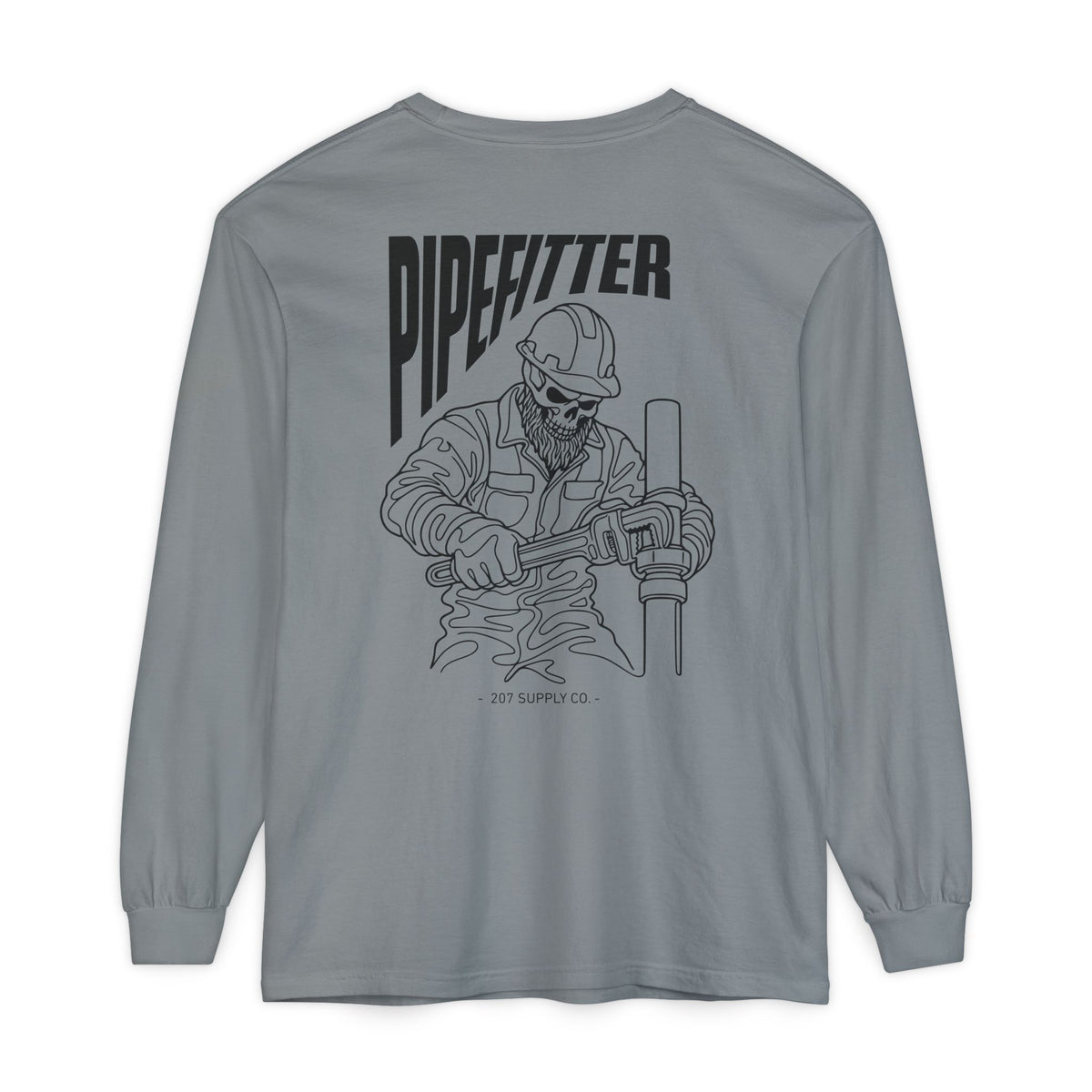 Pipefitter Skull Long Sleeve T-Shirt