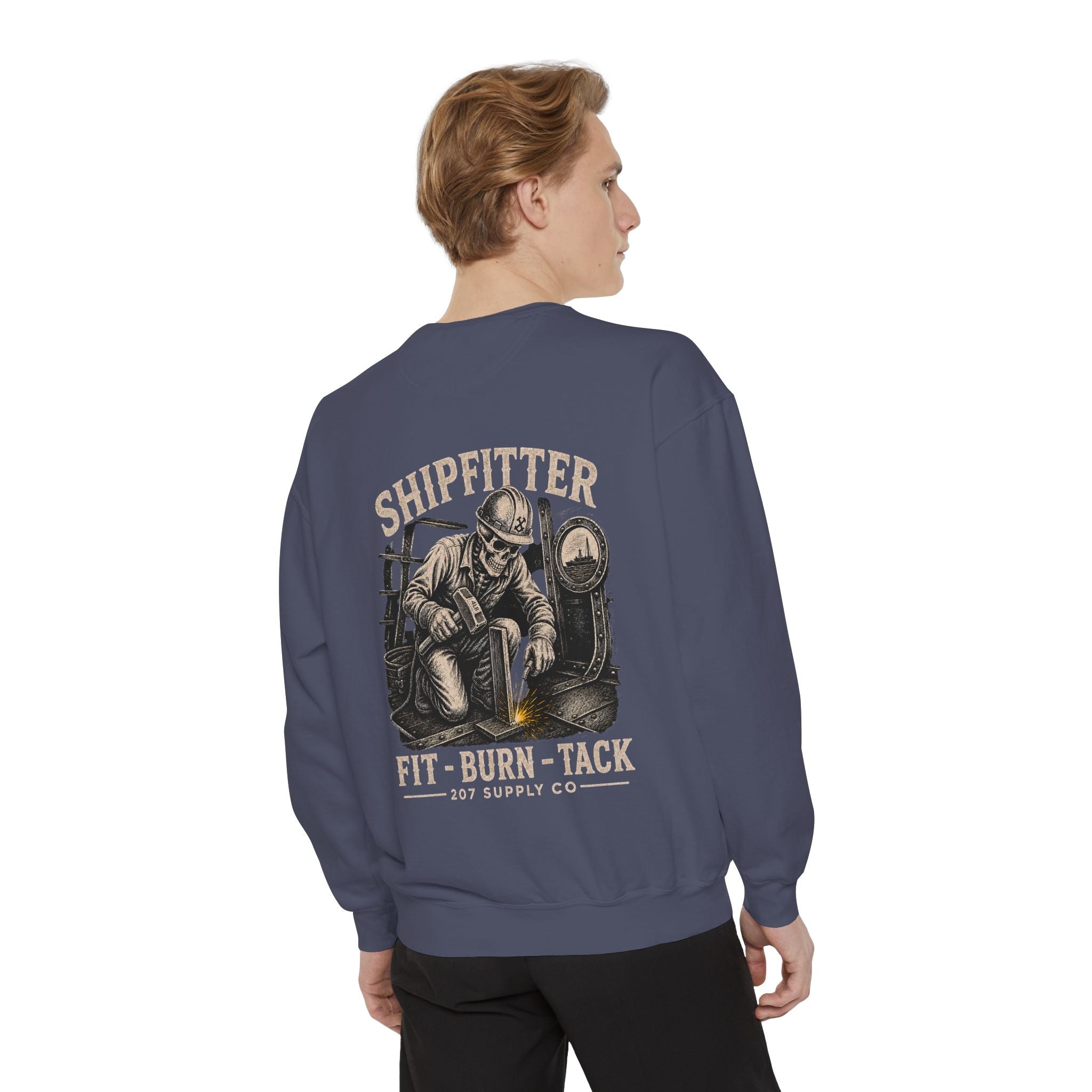 Premium Shipfitter Crewneck — Heavyweight Garment-Dyed