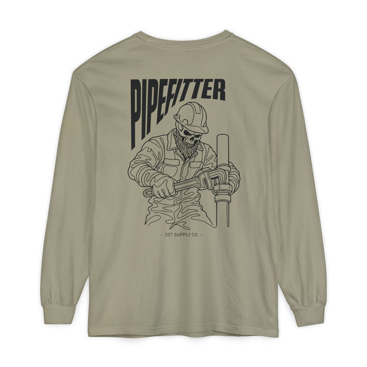 Pipefitter Skull Long Sleeve T-Shirt