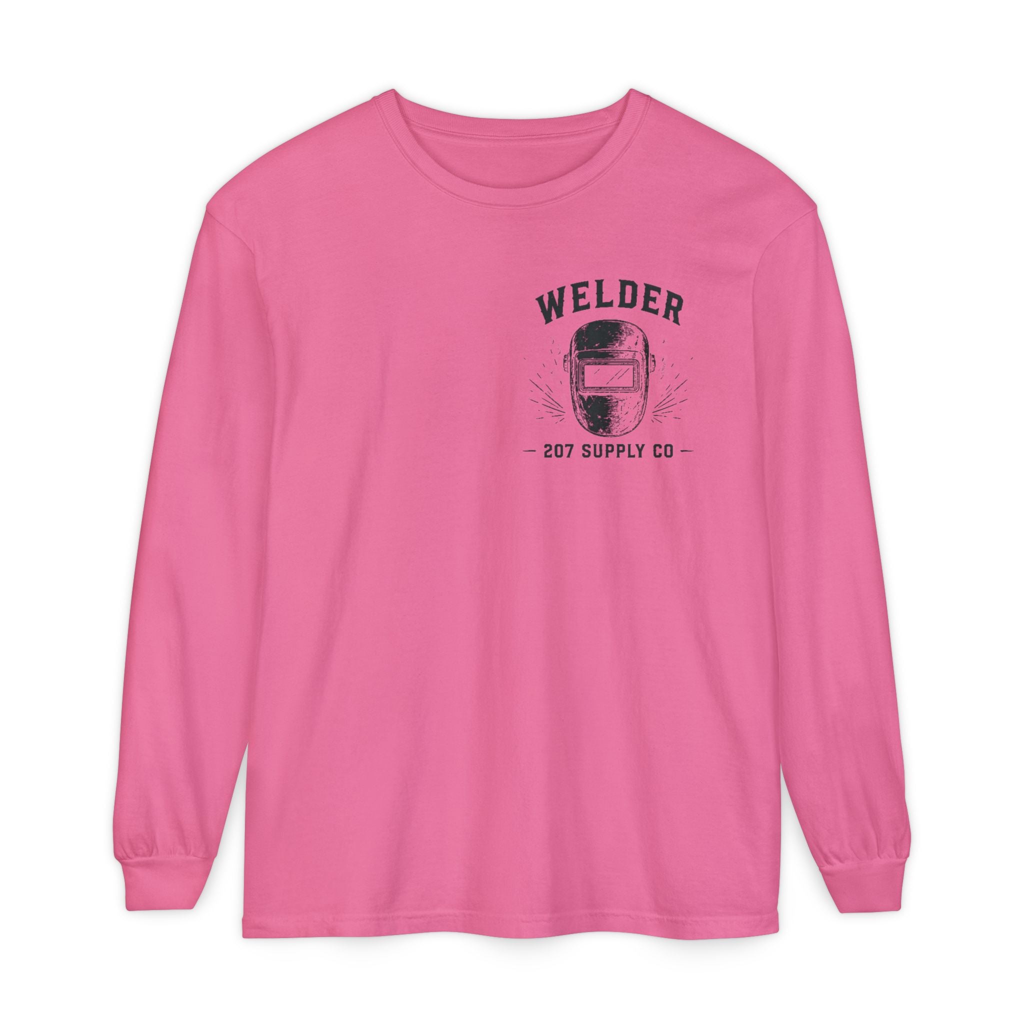 Premium Welder Long Sleeve Tee — 'Welder 207 Supply Co' Garment-Dyed Work Shirt