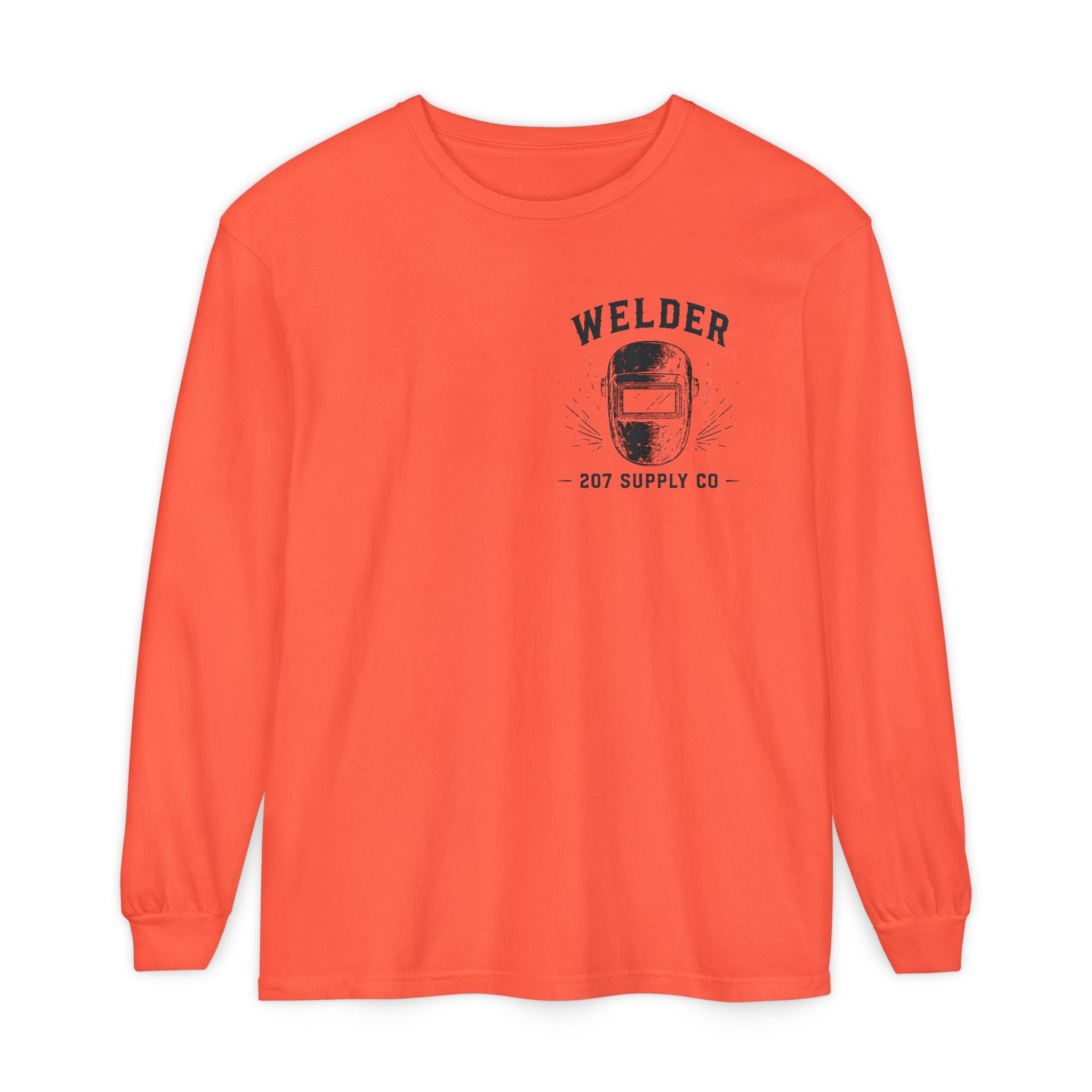 Premium Welder Long Sleeve Tee — 'Welder 207 Supply Co' Garment-Dyed Work Shirt