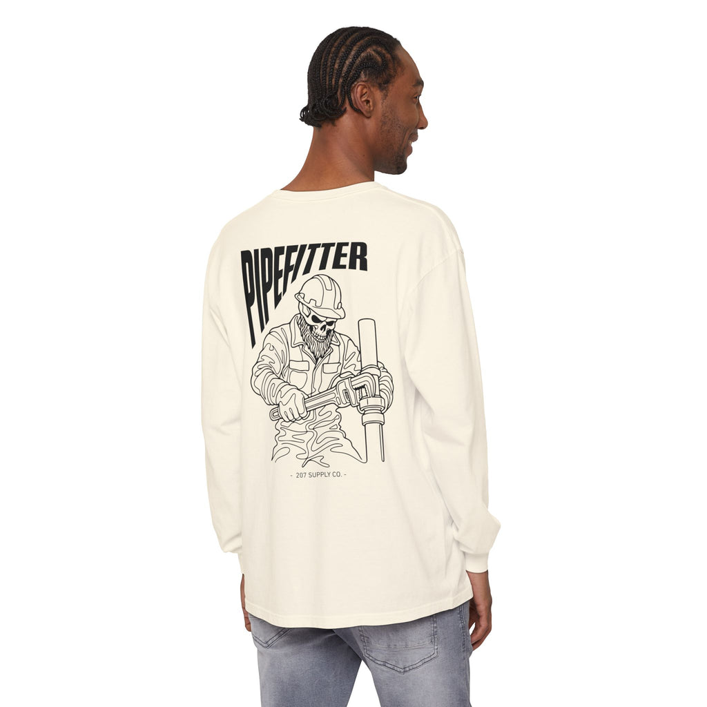 Pipefitter Skull Long Sleeve T-Shirt