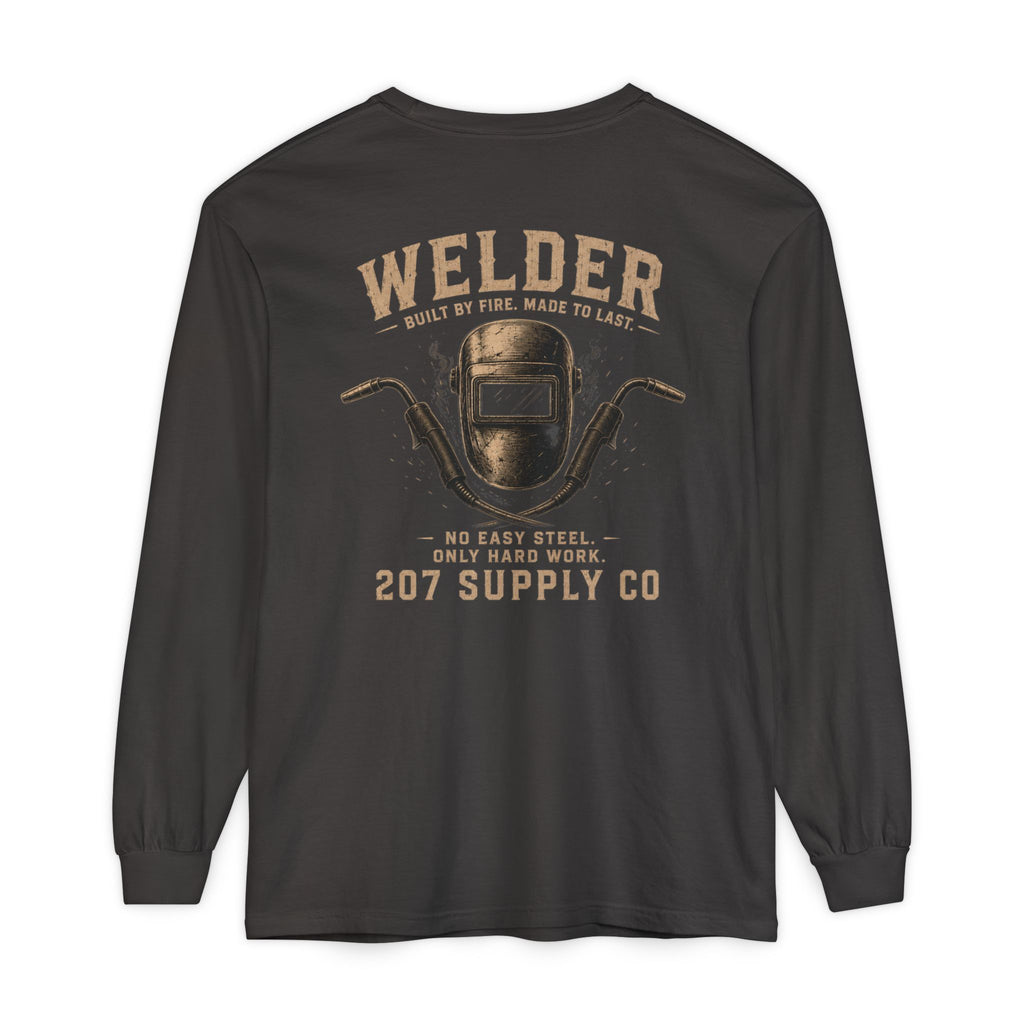 Premium Welder Long Sleeve T‑Shirt — "Welder 207 Supply Co" Vintage Workwear