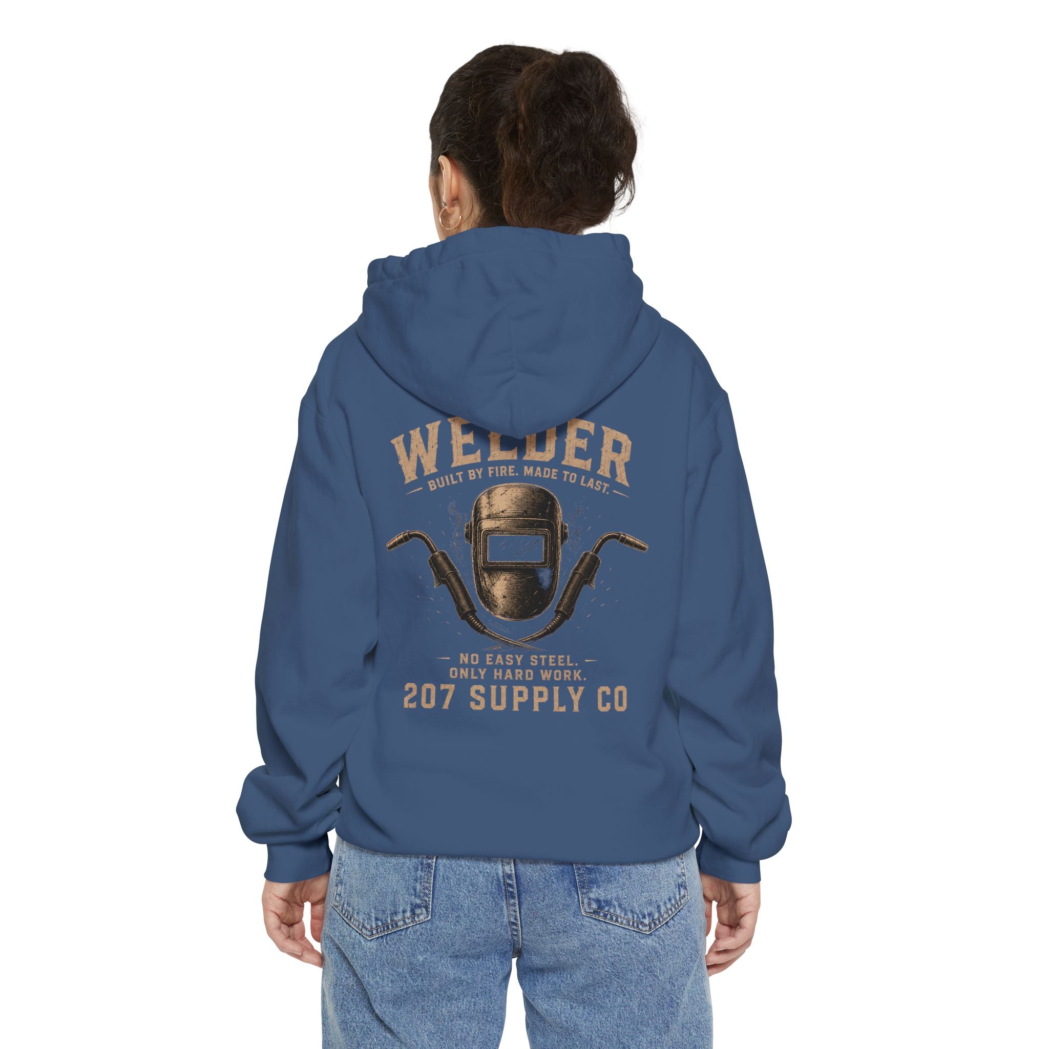 Premium Welder Hoodie - Vintage Welding Helmet Graphic