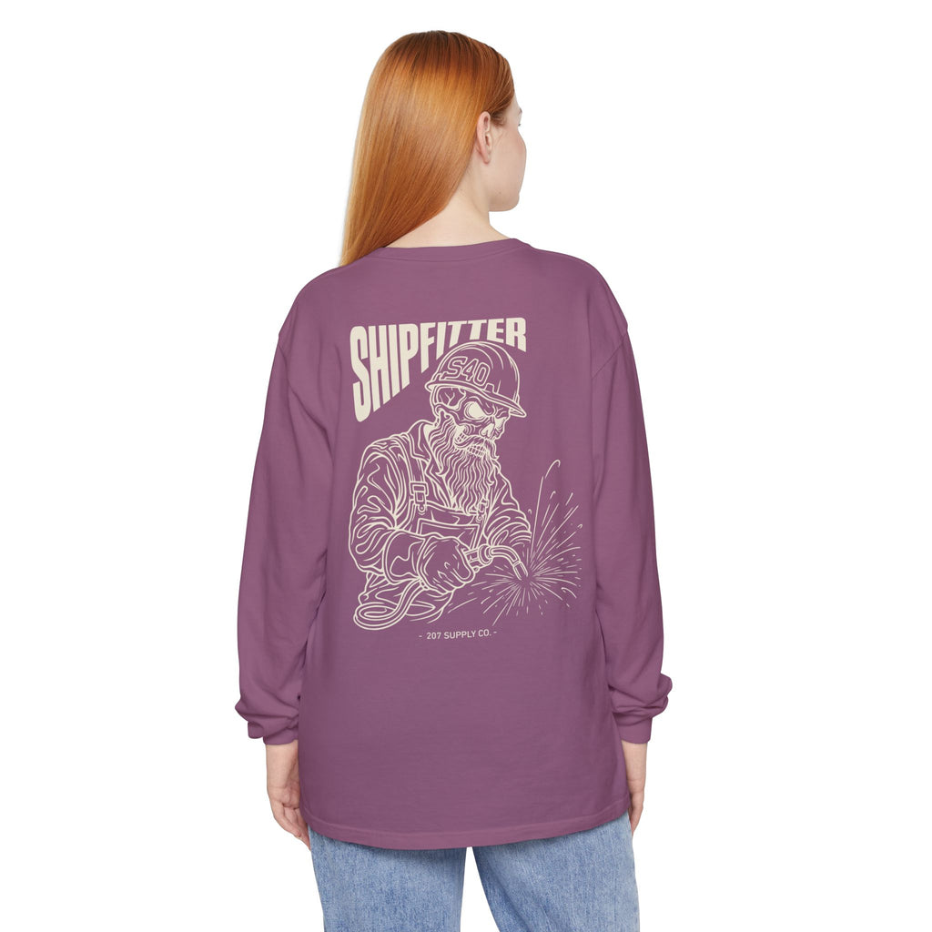 Shipfitter Bearded Skull Long Sleeve - Dark