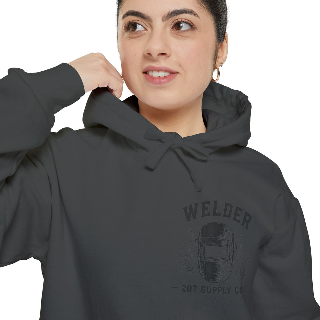 Premium Welder Hoodie - Vintage Welding Helmet Graphic