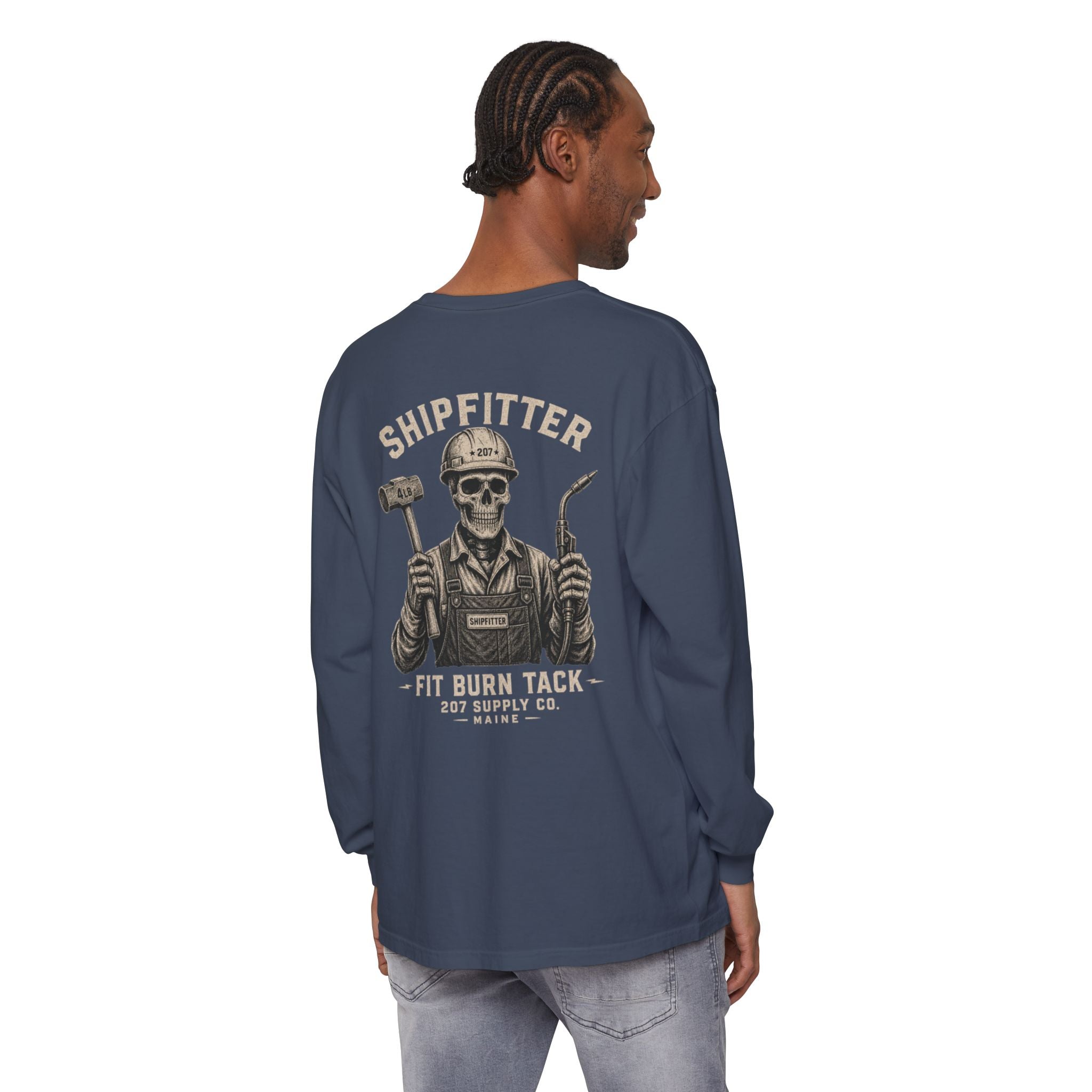 Premium Shipfitter Long Sleeve — Premium Shipfitter Skull