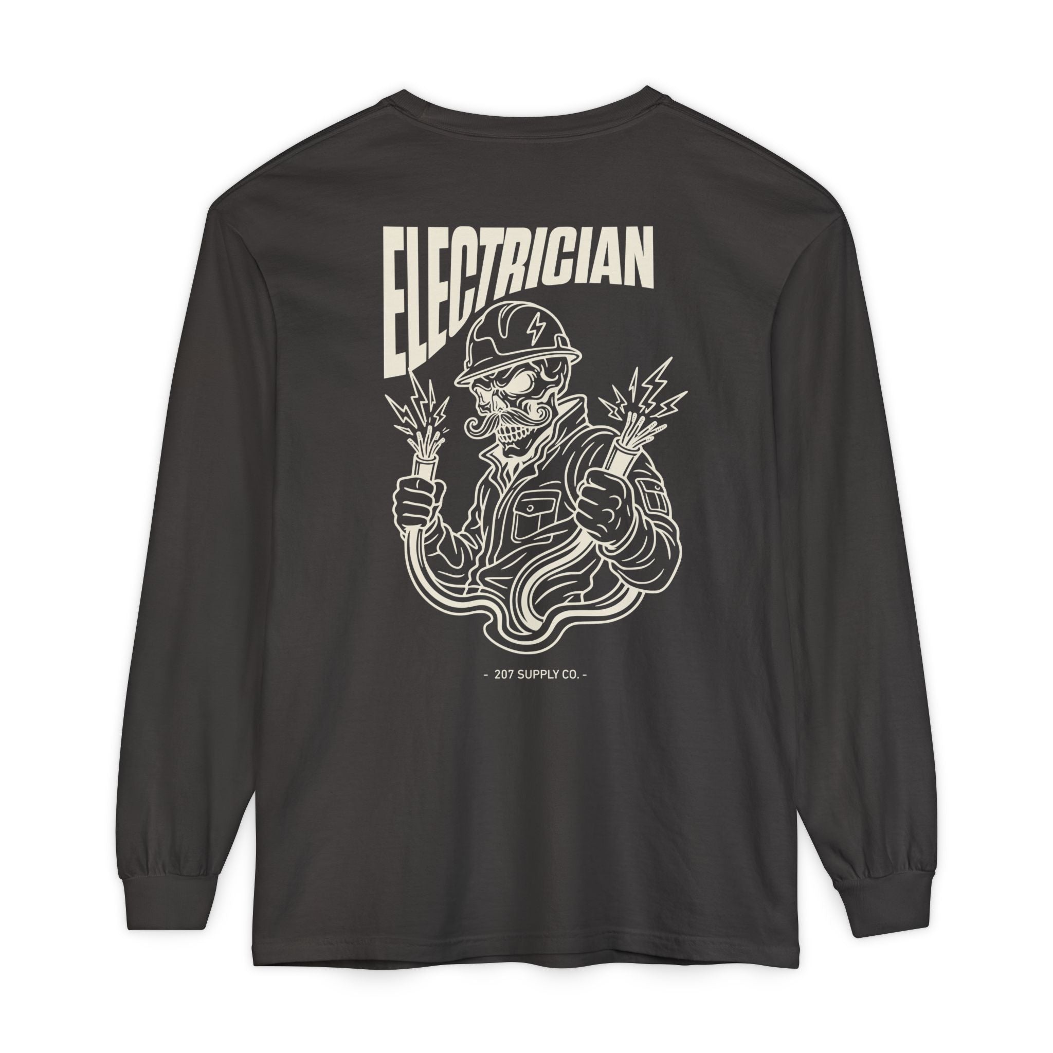 Electrician Skull Long Sleeve Tee - Dark