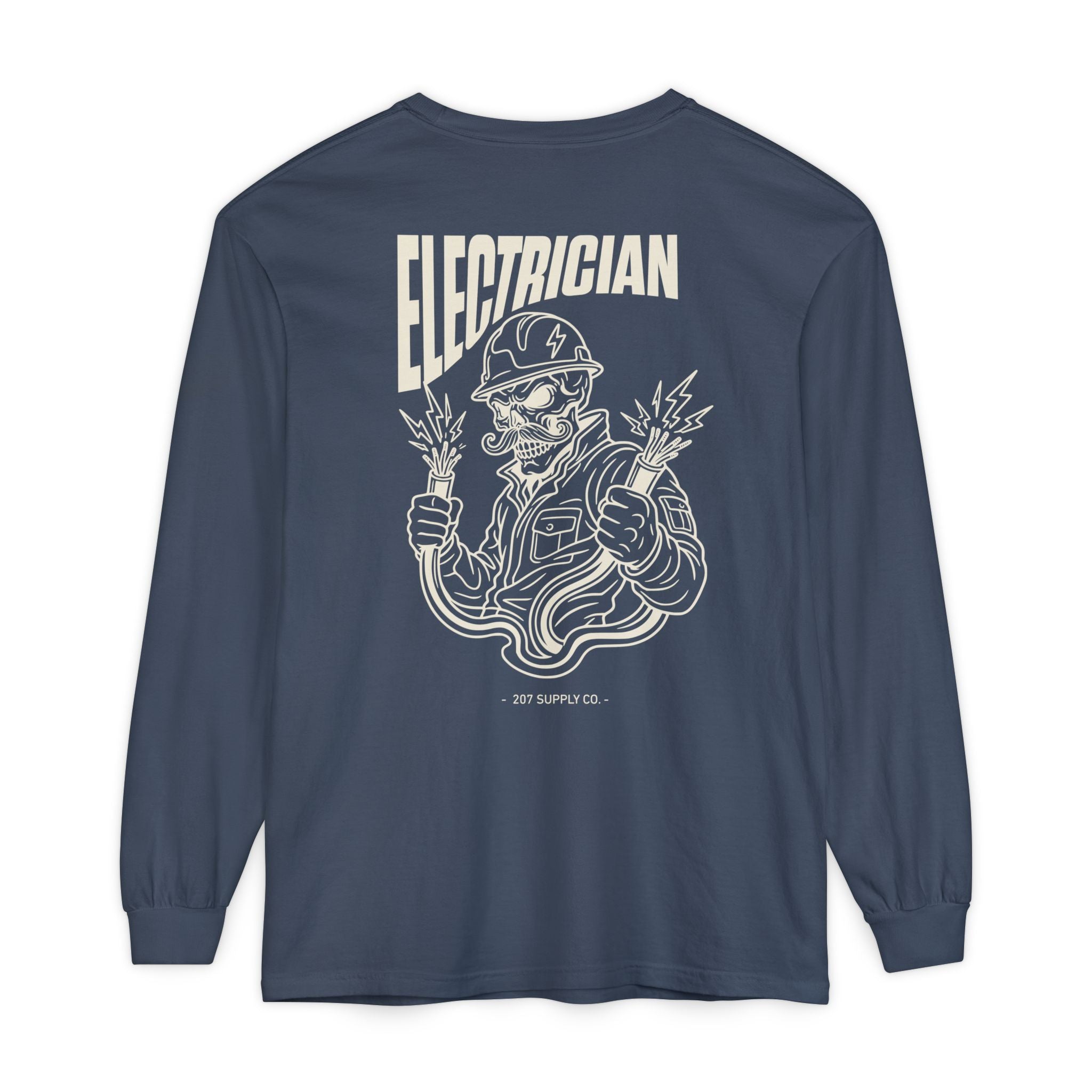 Electrician Skull Long Sleeve Tee - Dark