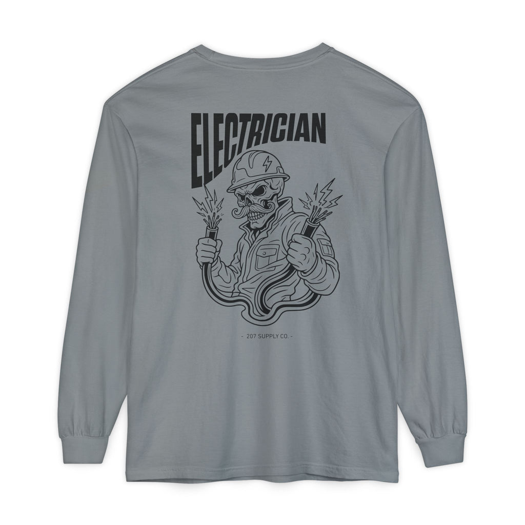 Electrician Skull Long Sleeve Tee
