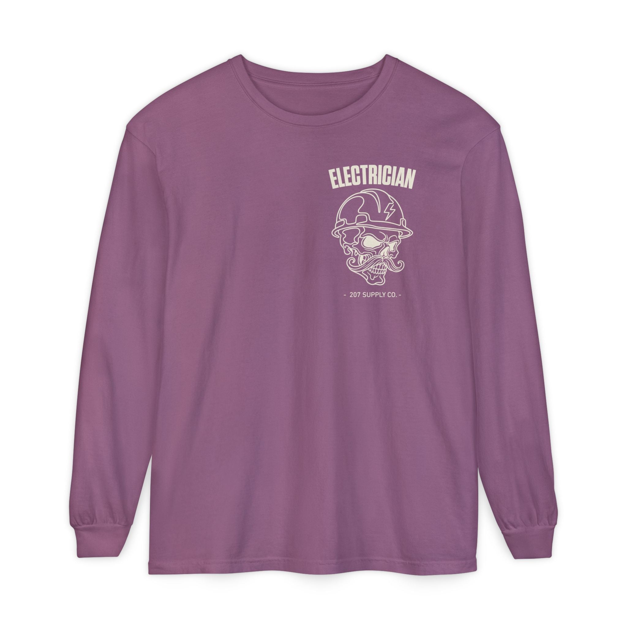 Electrician Skull Long Sleeve Tee - Dark
