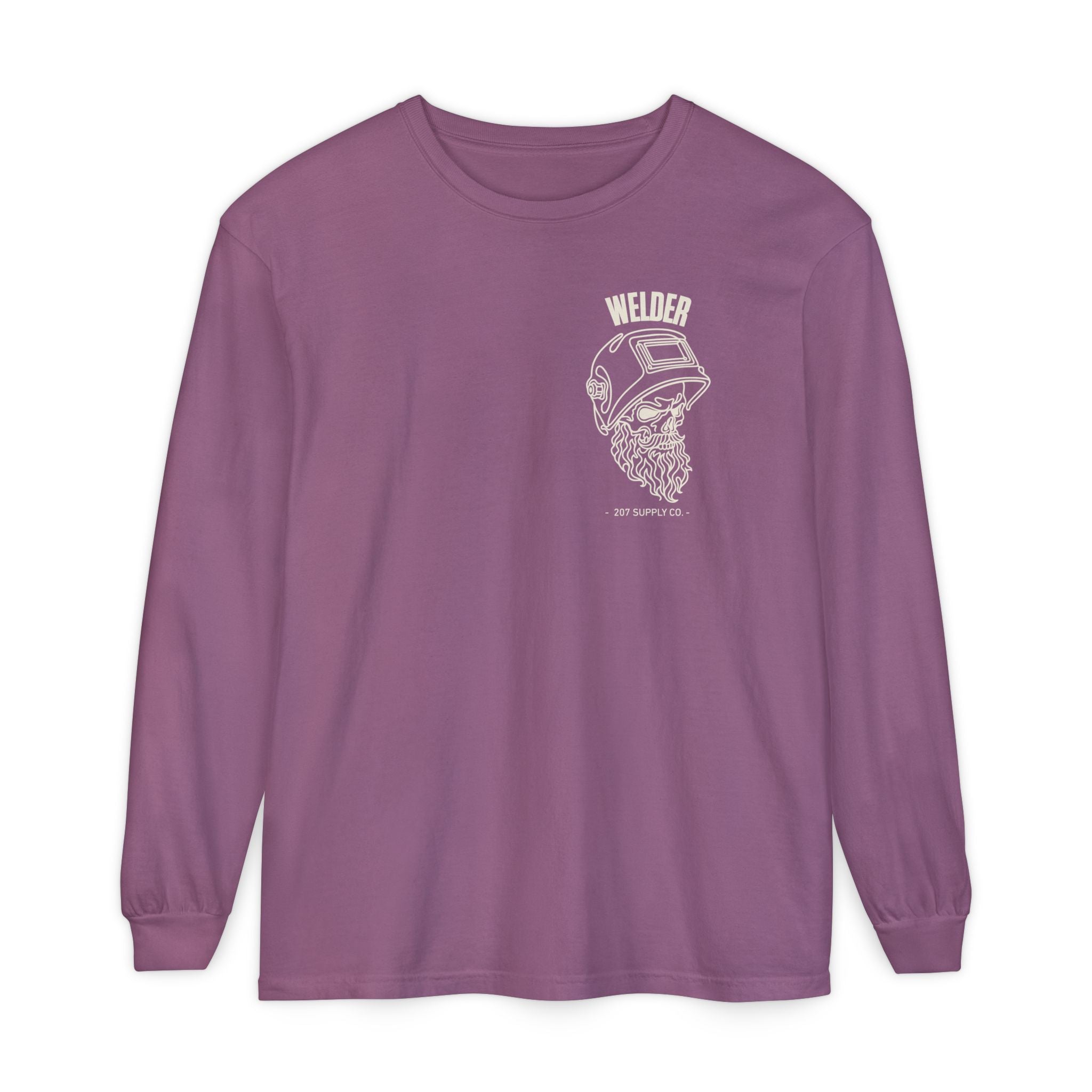 Welder Skull Long Sleeve Tee - Dark — Berry