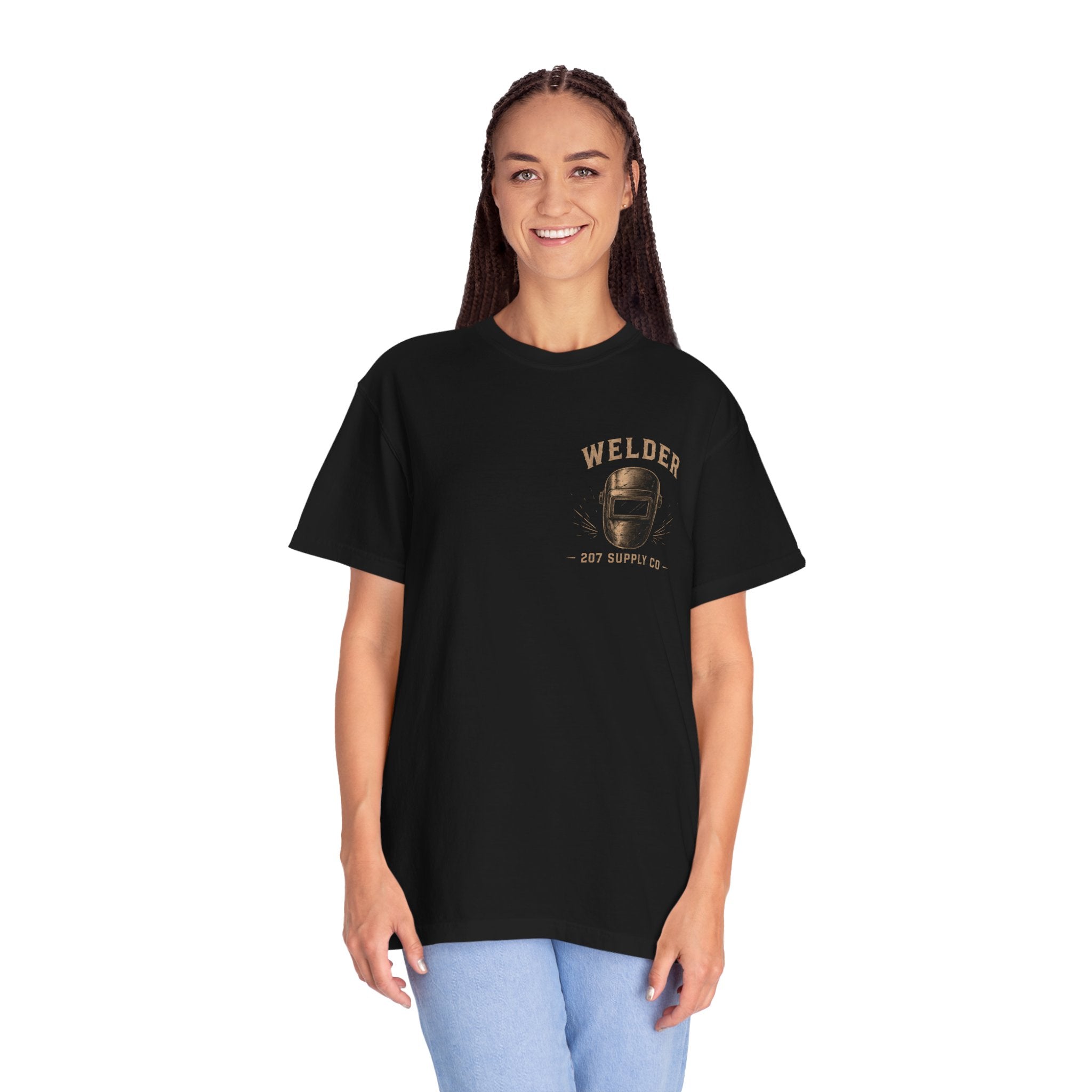 Premium Welder Graphic T-Shirt — 207 Supply Co. Vintage Welding Helmet Tee