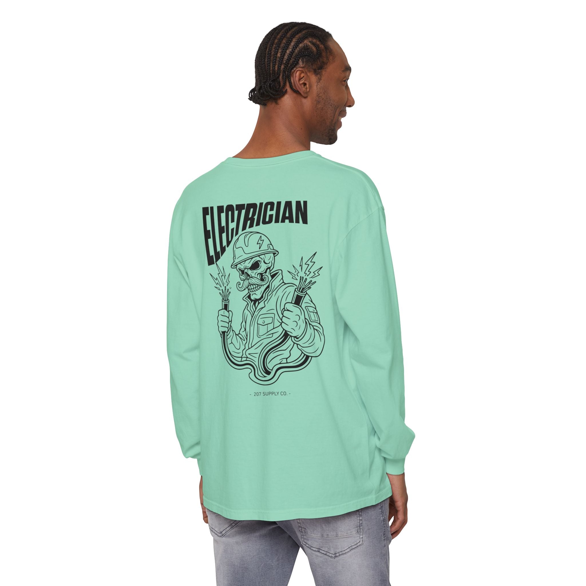 Electrician Skull Long Sleeve Tee