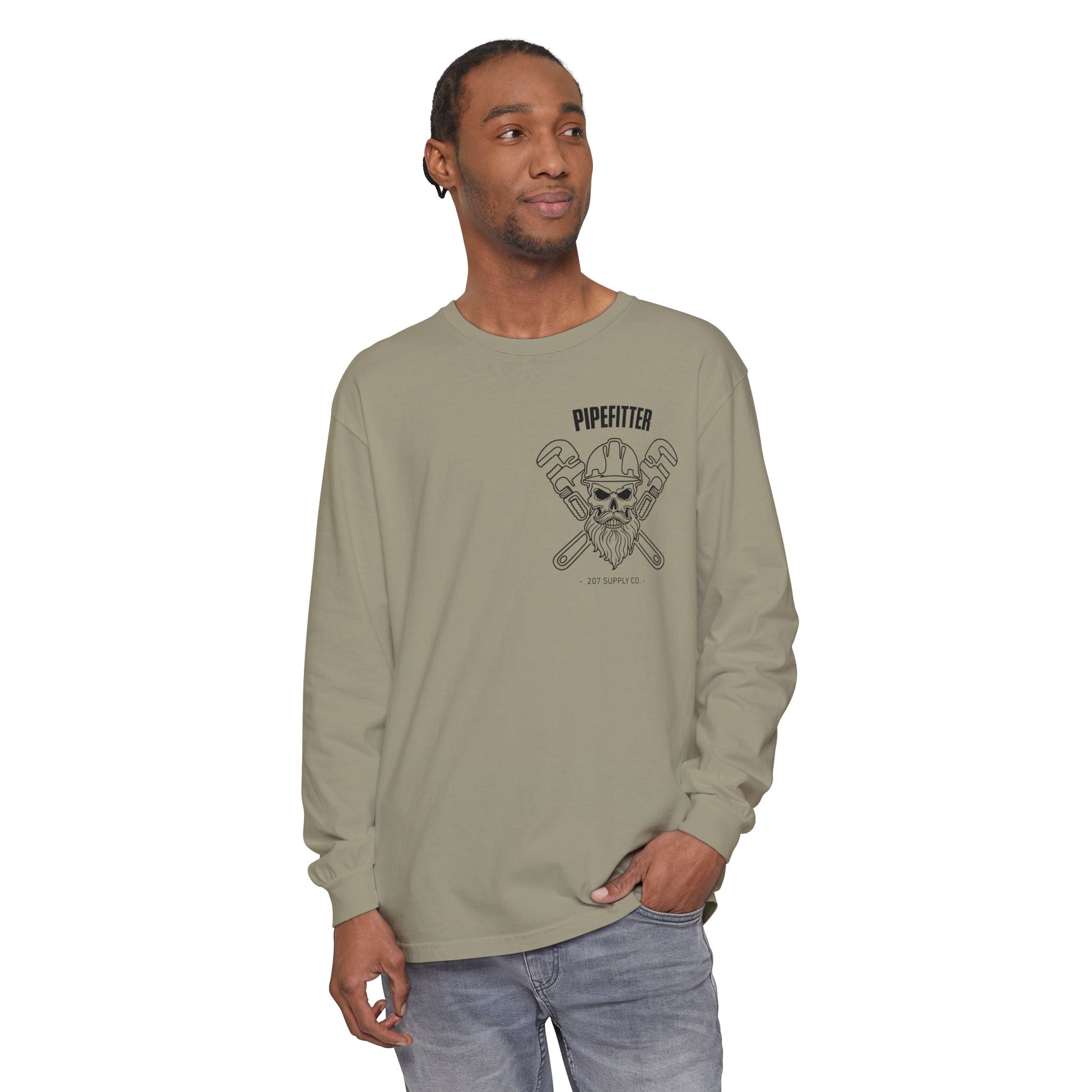 Pipefitter Skull Long Sleeve T-Shirt