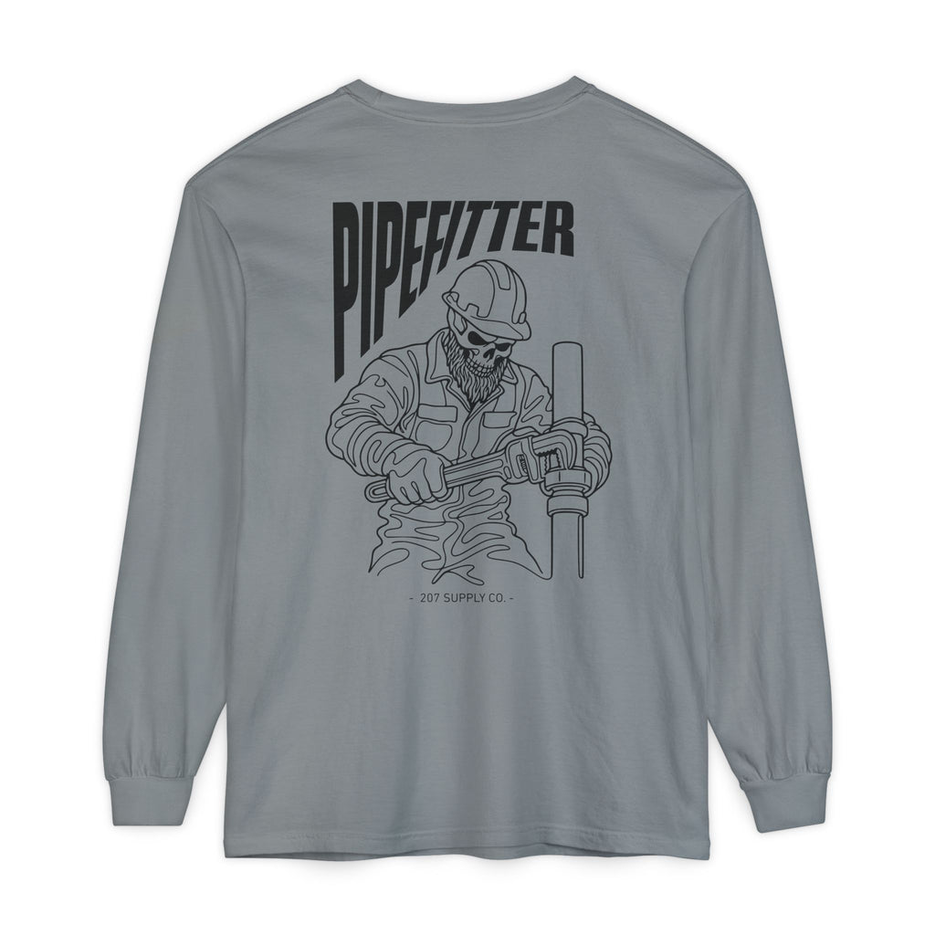 Pipefitter Skull Long Sleeve T-Shirt