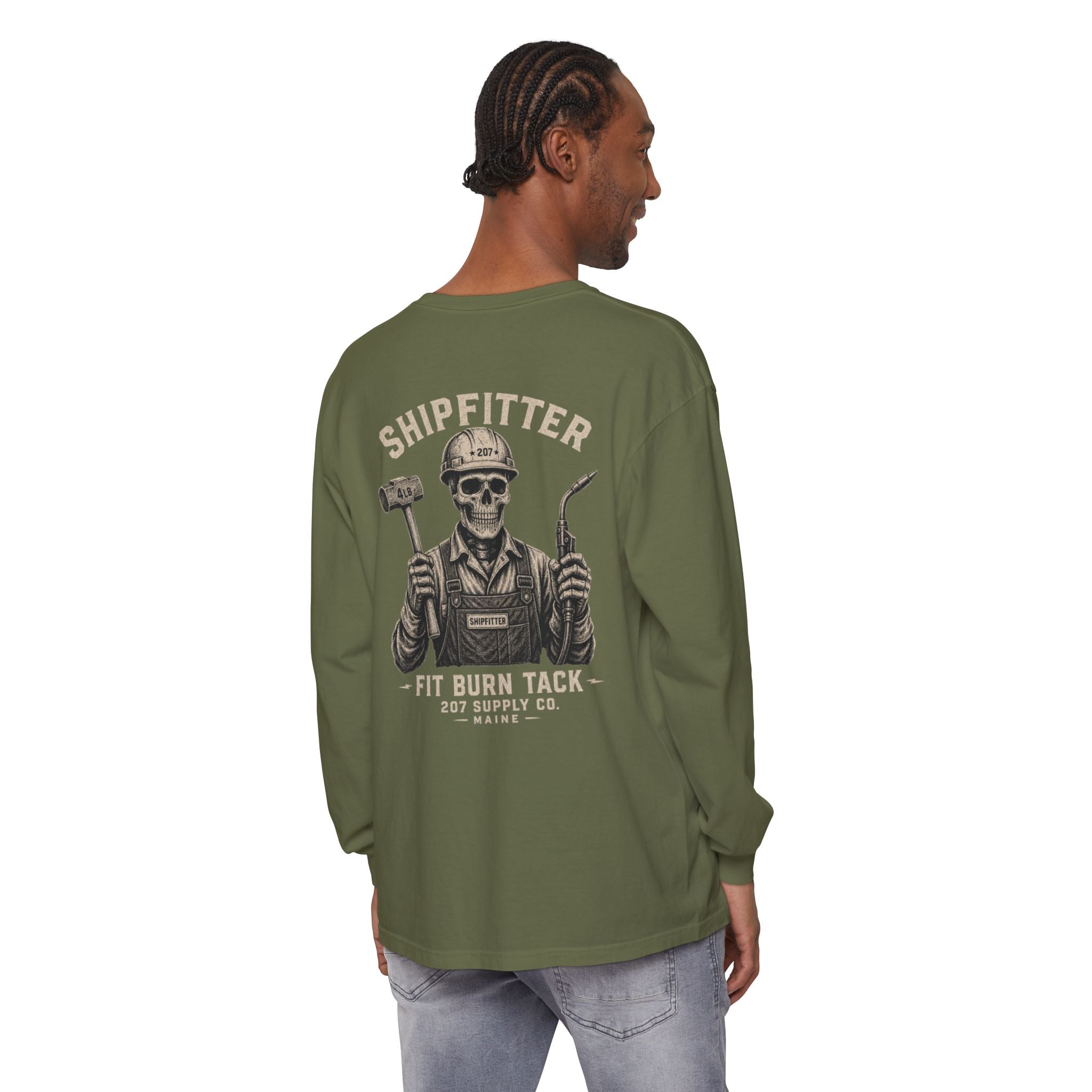 Premium Shipfitter Long Sleeve — Premium Shipfitter Skull