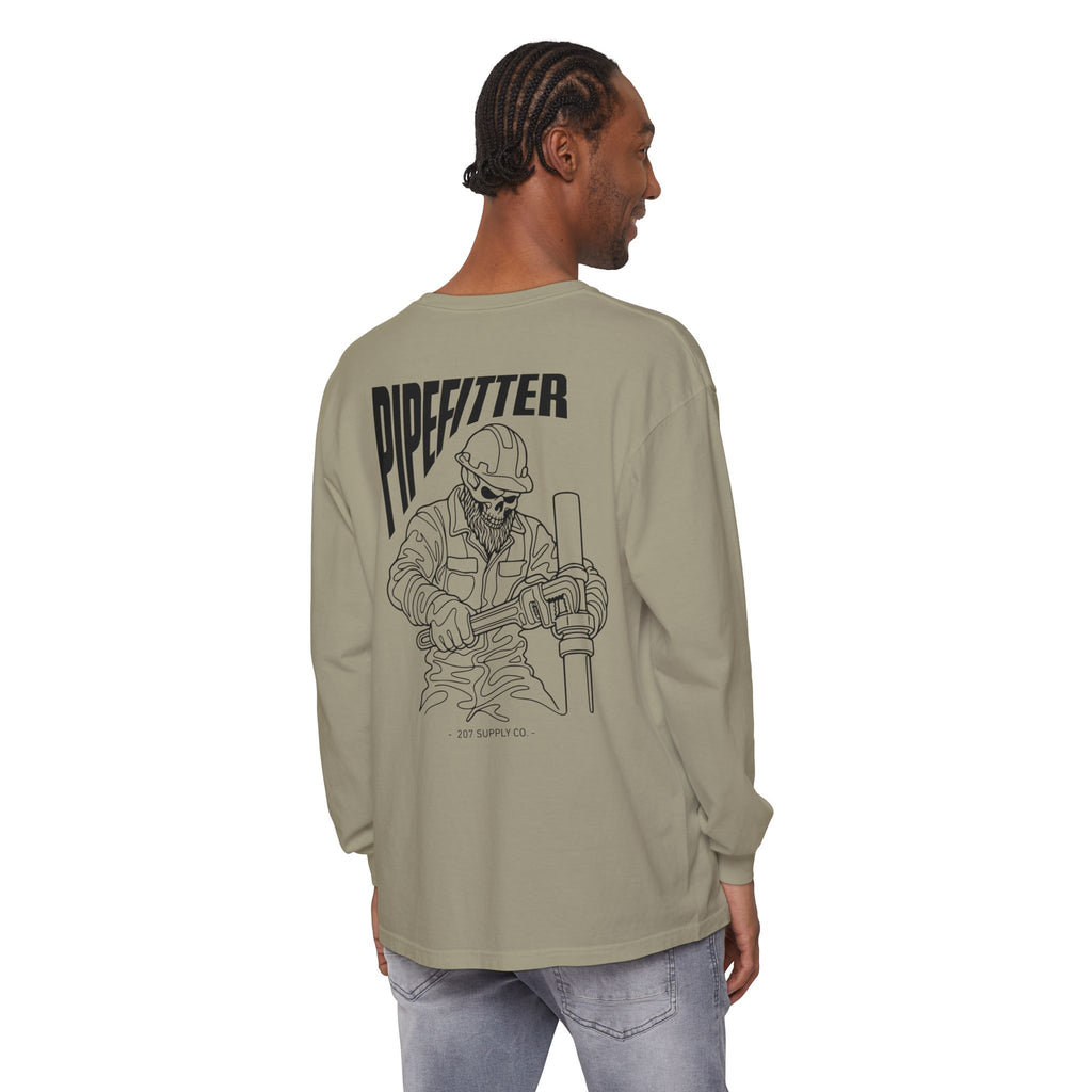 Pipefitter Skull Long Sleeve T-Shirt