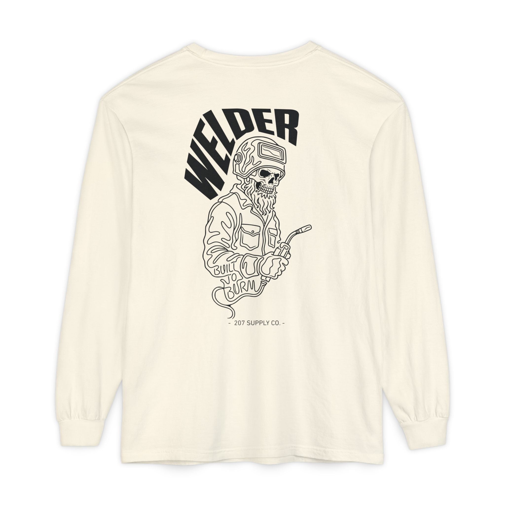 Welder Skull Long Sleeve Tee — Ivory