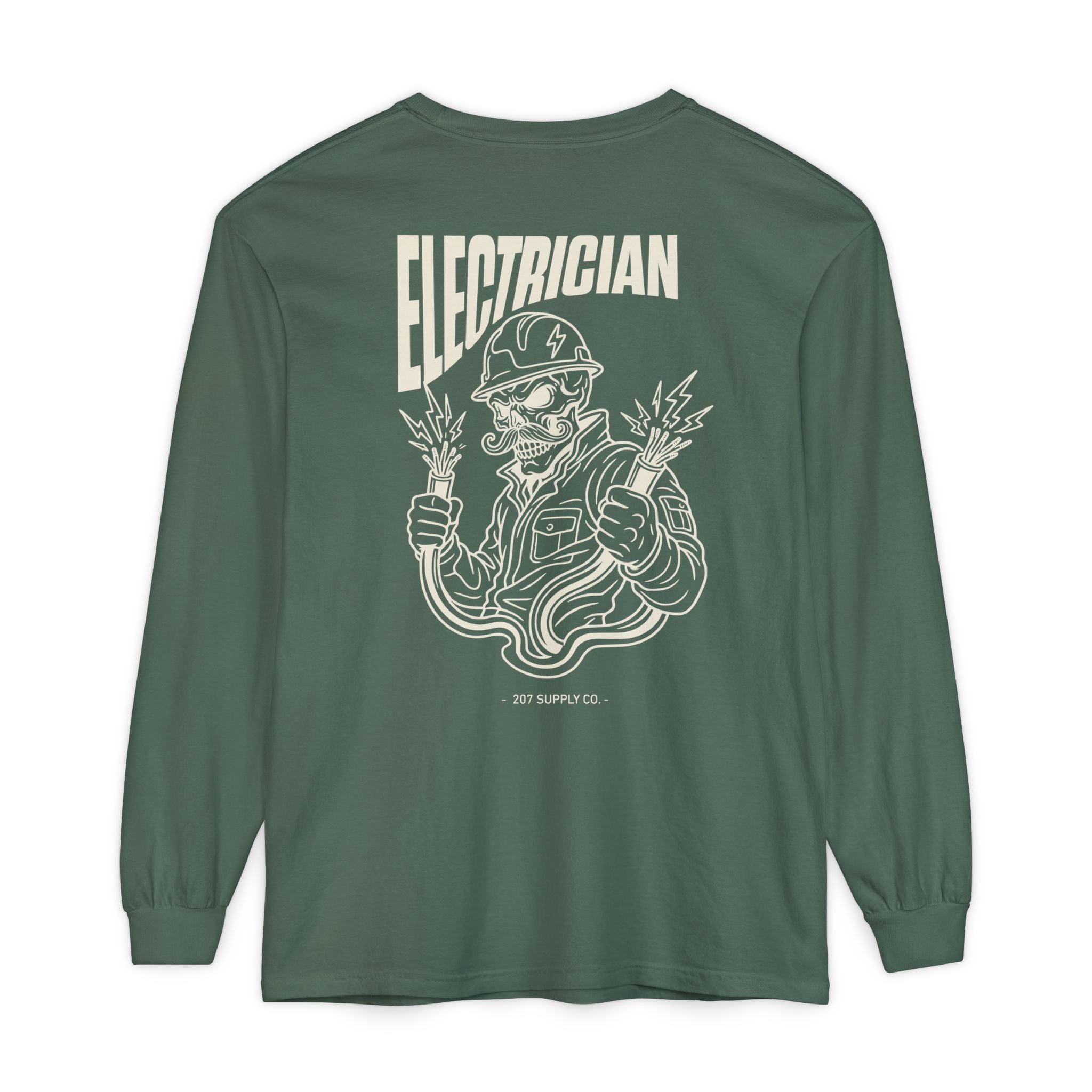 Electrician Skull Long Sleeve Tee - Dark