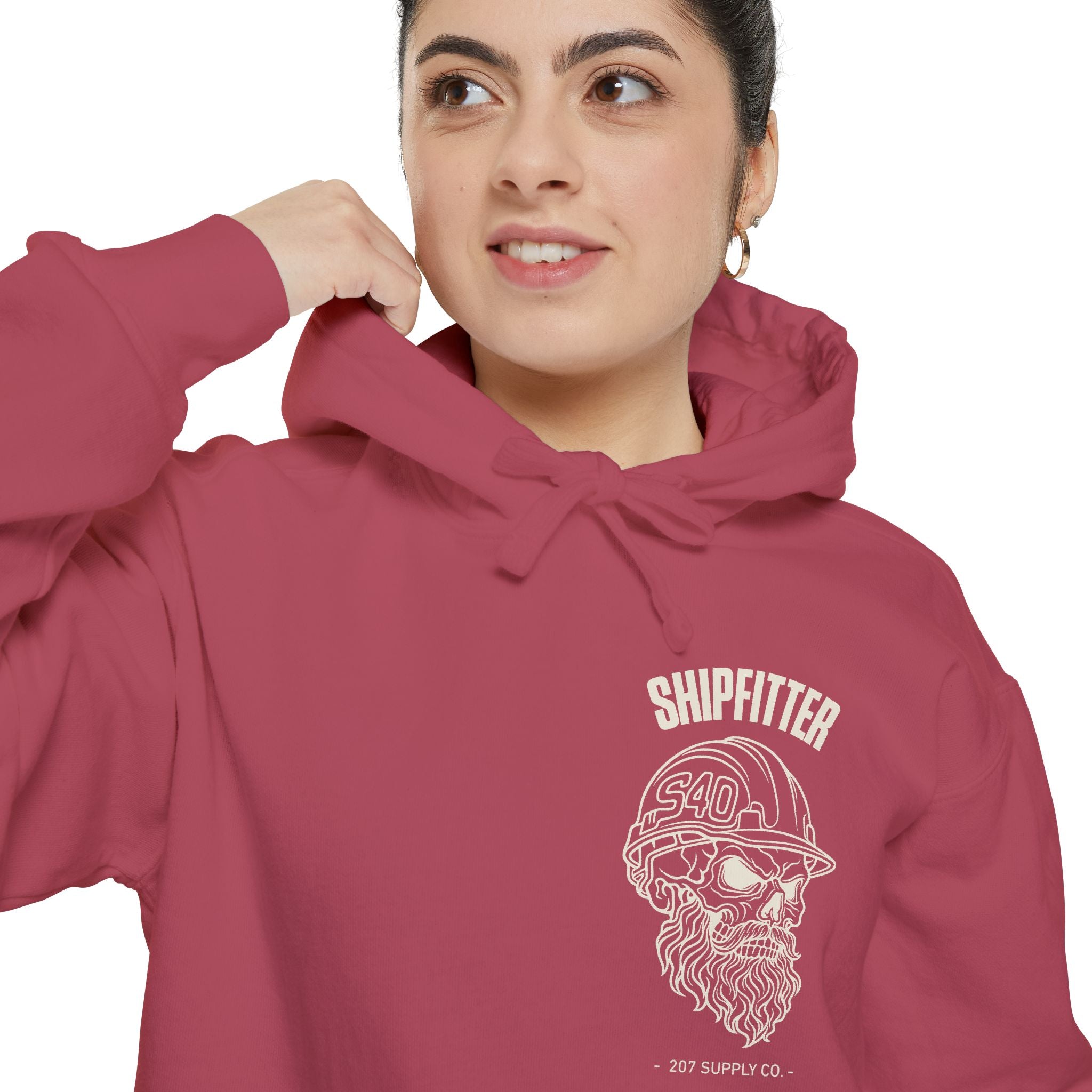 Shipfitter Bearded Skull Hoodie - Dark