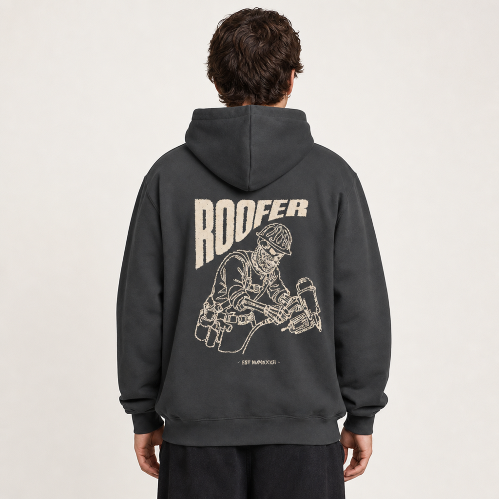 Roofer Skull Hoodie - Dark