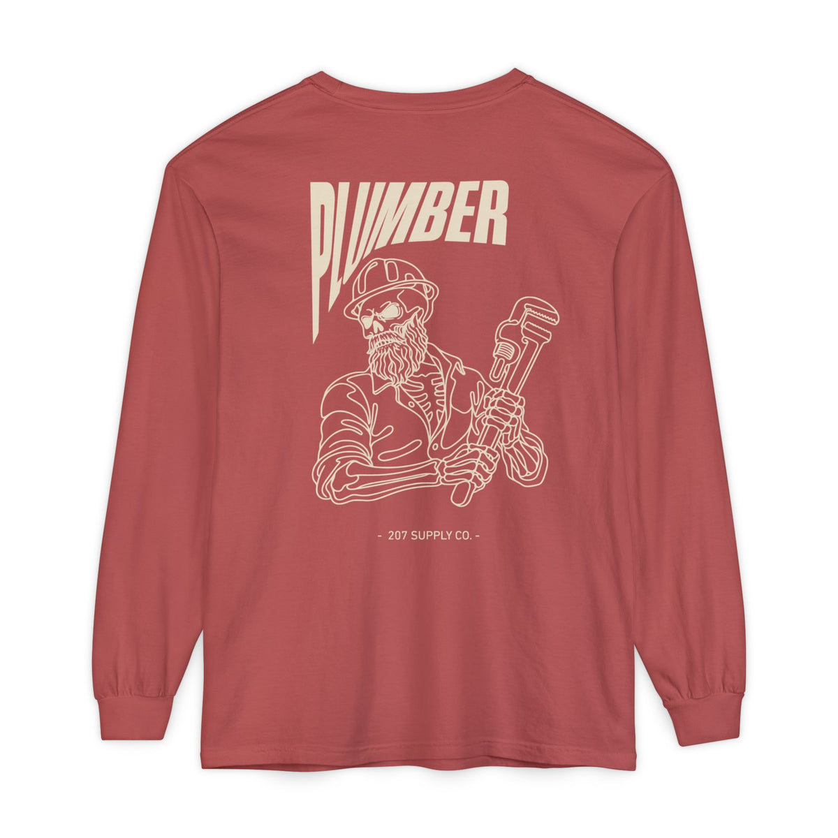Plumber Skull Long Sleeve Tee - Dark