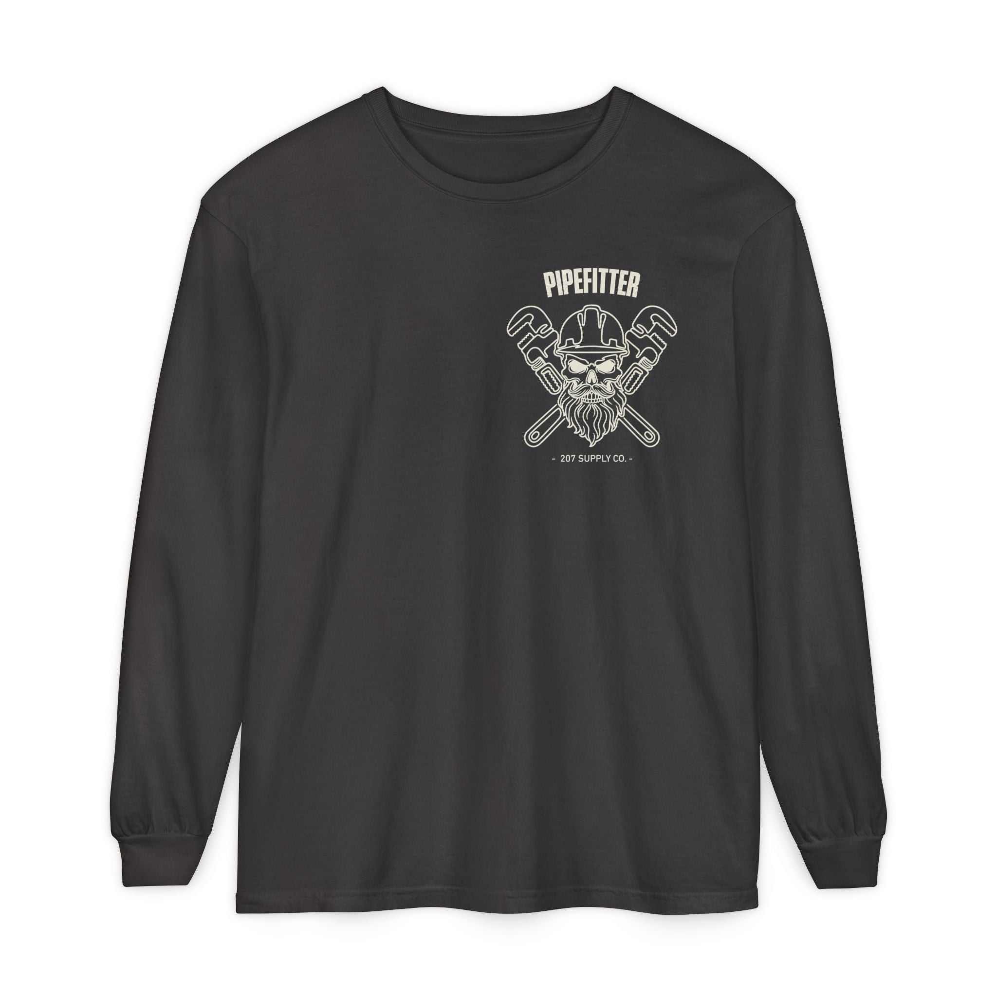 Pipefitter Skull Long Sleeve T-Shirt - Dark