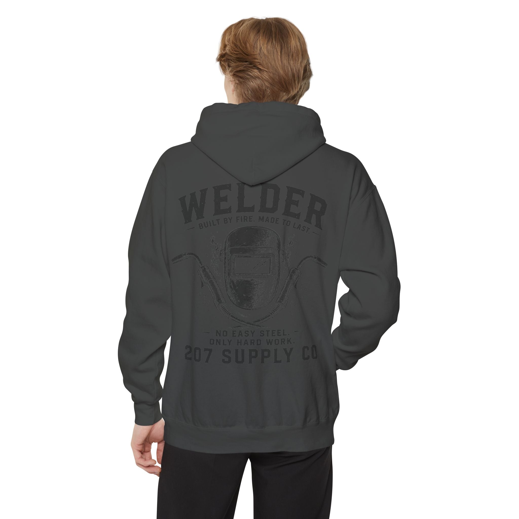 Premium Welder Hoodie - Vintage Welding Helmet Graphic