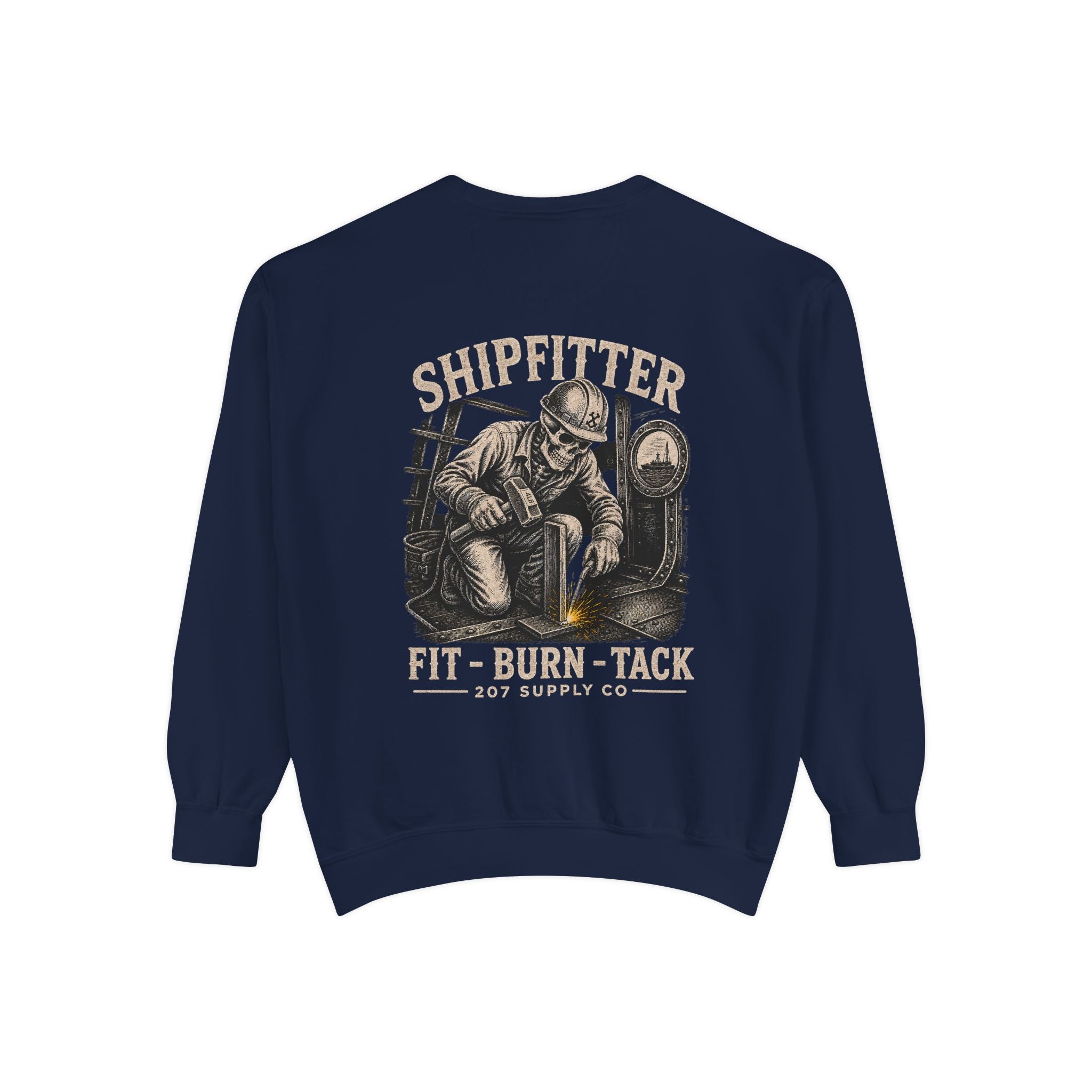 Premium Shipfitter Crewneck — Heavyweight Garment-Dyed
