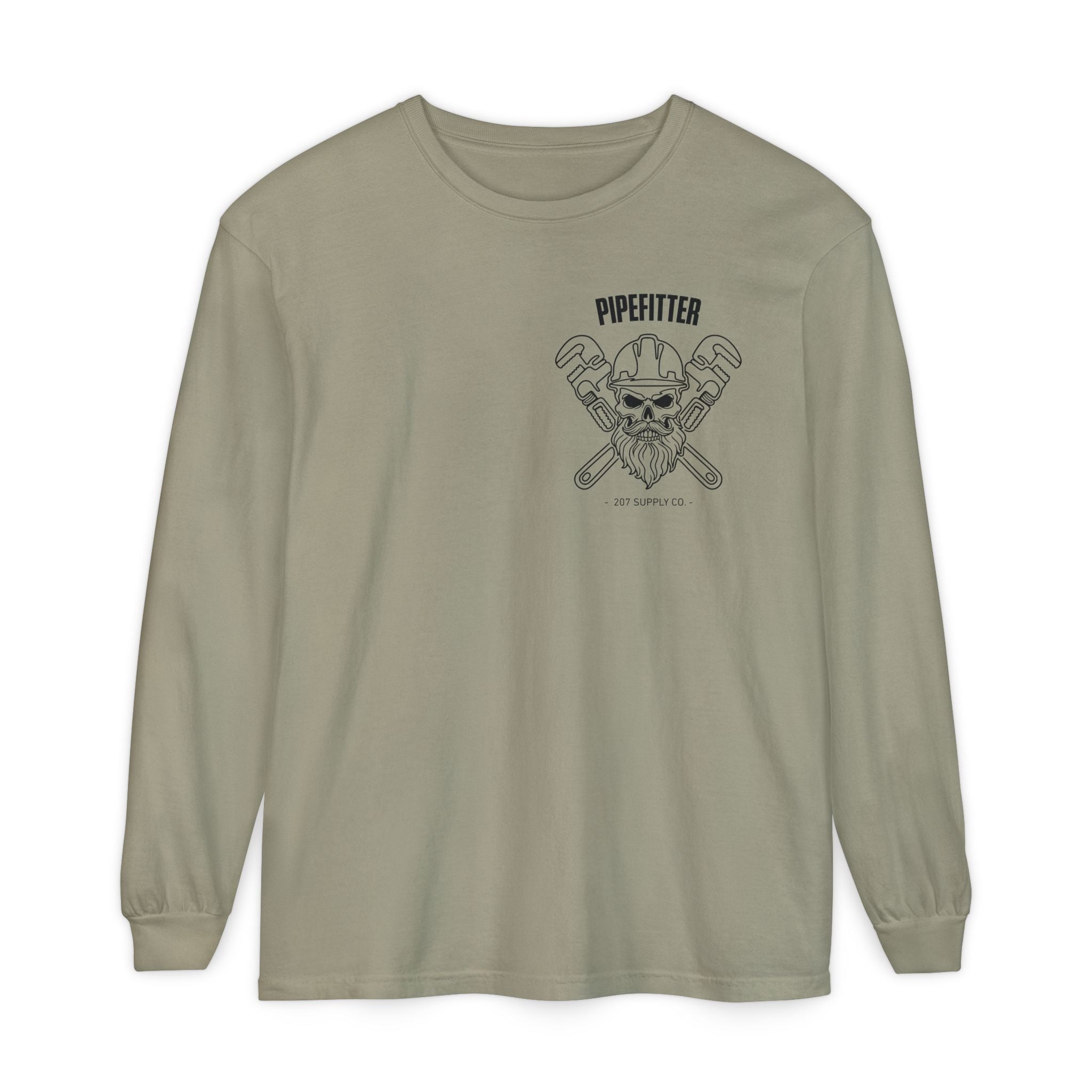 Pipefitter Skull Long Sleeve T-Shirt