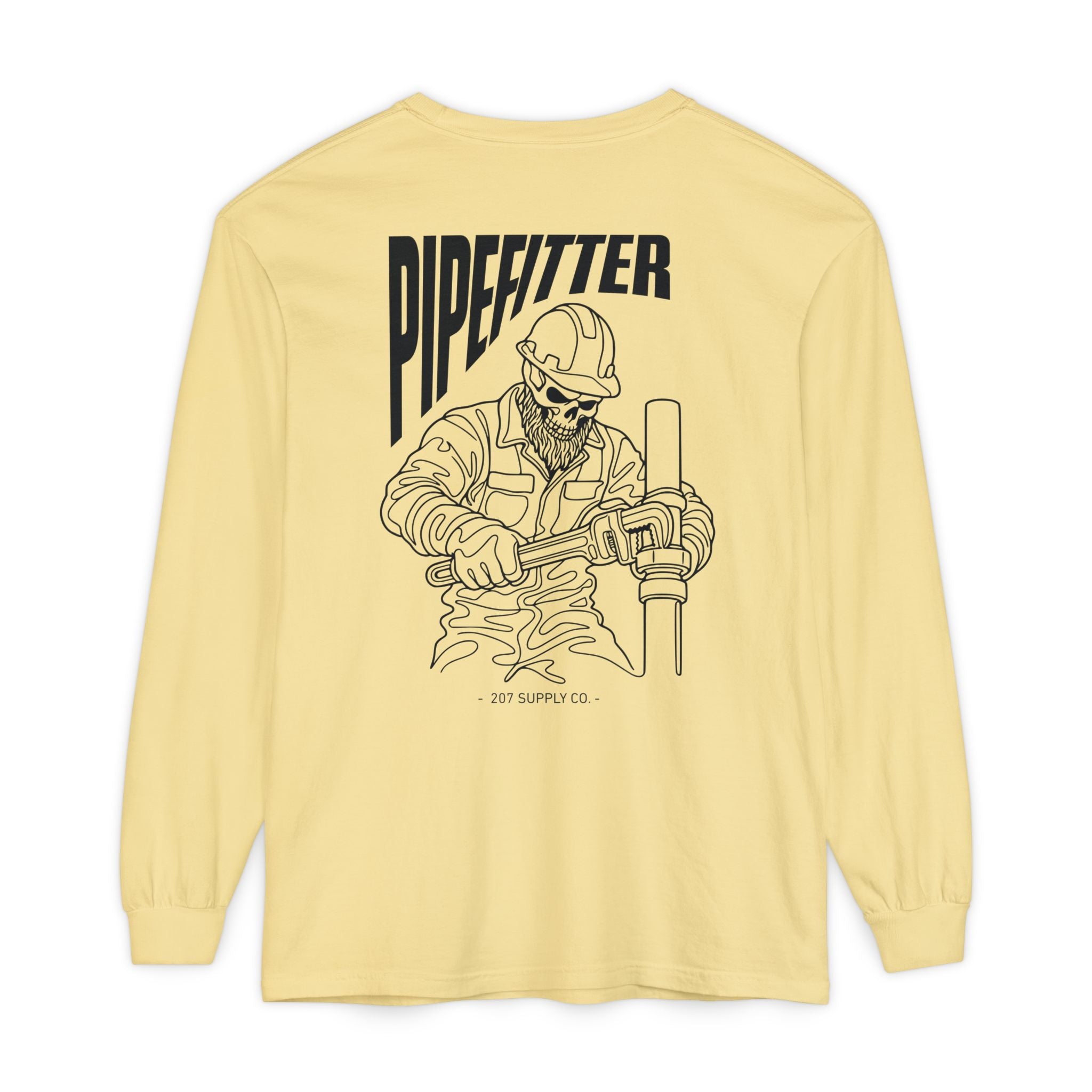 Pipefitter Skull Long Sleeve T-Shirt